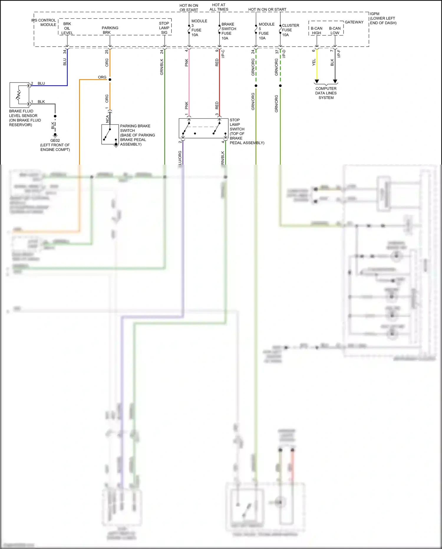 Kia Cadenza II (2016-2020) b-can low wiring diagram  (12 of 34)