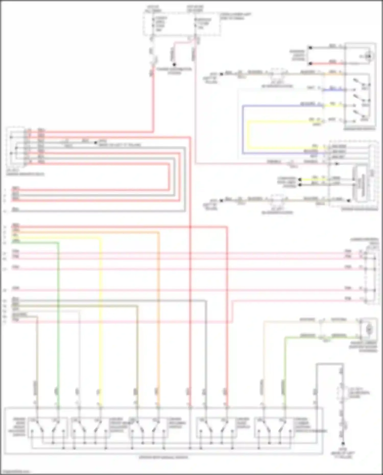 Wiring diagram driver rear height adjuster switch for Kia Cadenza II (2016-2020) (1 of 2)