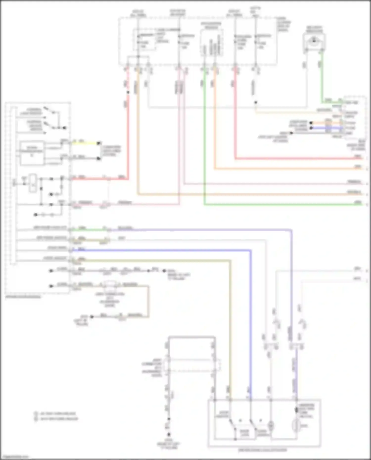 Wiring diagram w/o two turn unlock for Kia Cadenza II (2016-2020) (1 of 2)