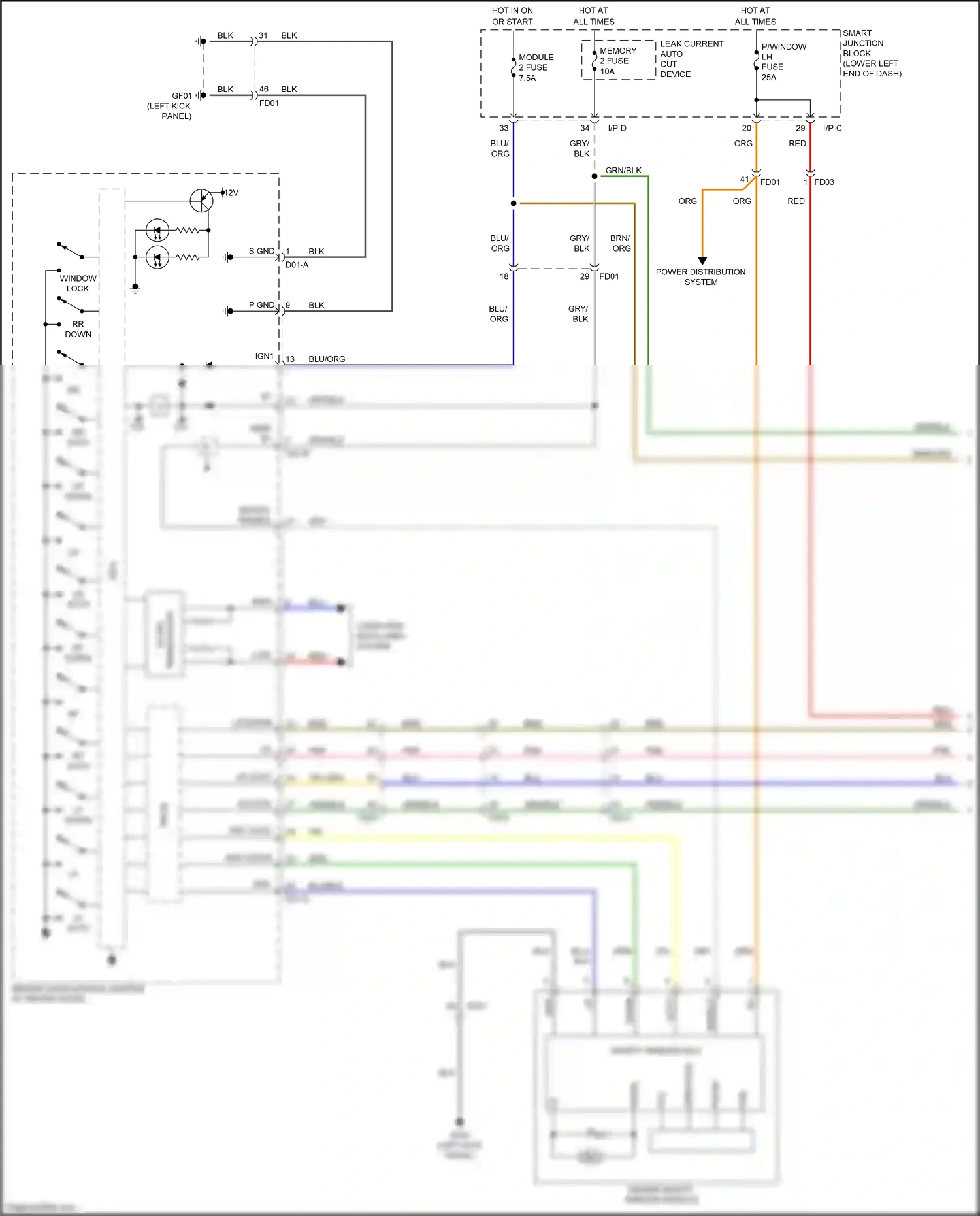 Wiring diagram blu/org for Kia Carnival III (2014-2021) (8 of 72)