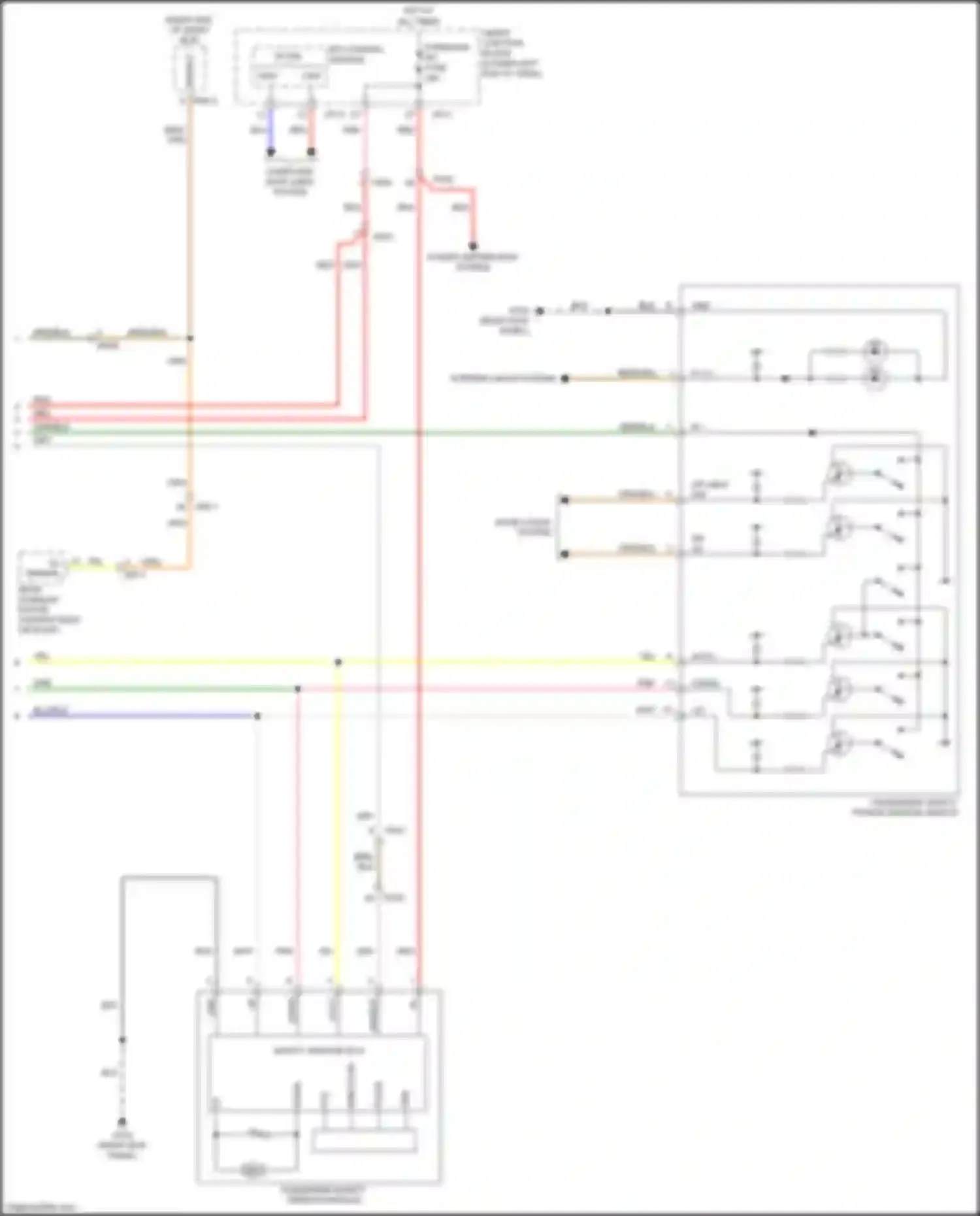 Wiring diagram door locks system for Kia Carnival III (2014-2021) (2 of 2)