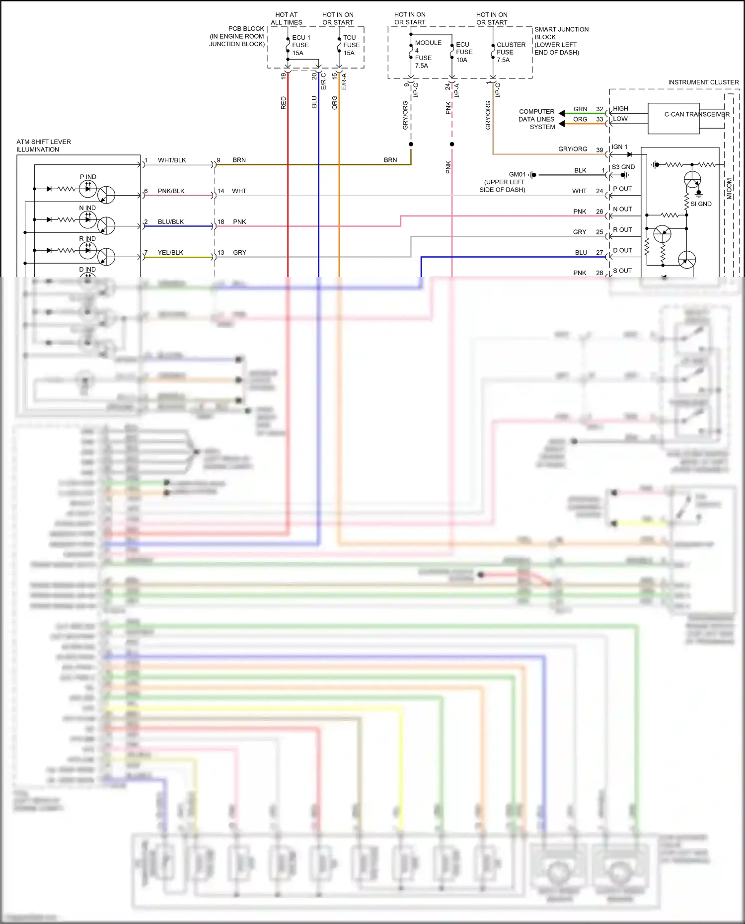 Wiring diagram down shift for Kia Carnival III (2014-2021) (2 of 4)