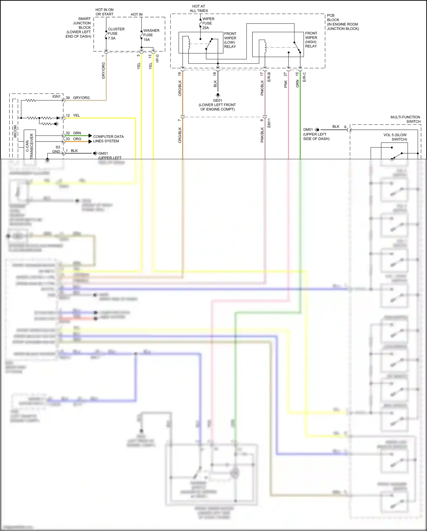 Kia Carnival III (2014-2021) e/r-b wiring diagram  (5 of 13)