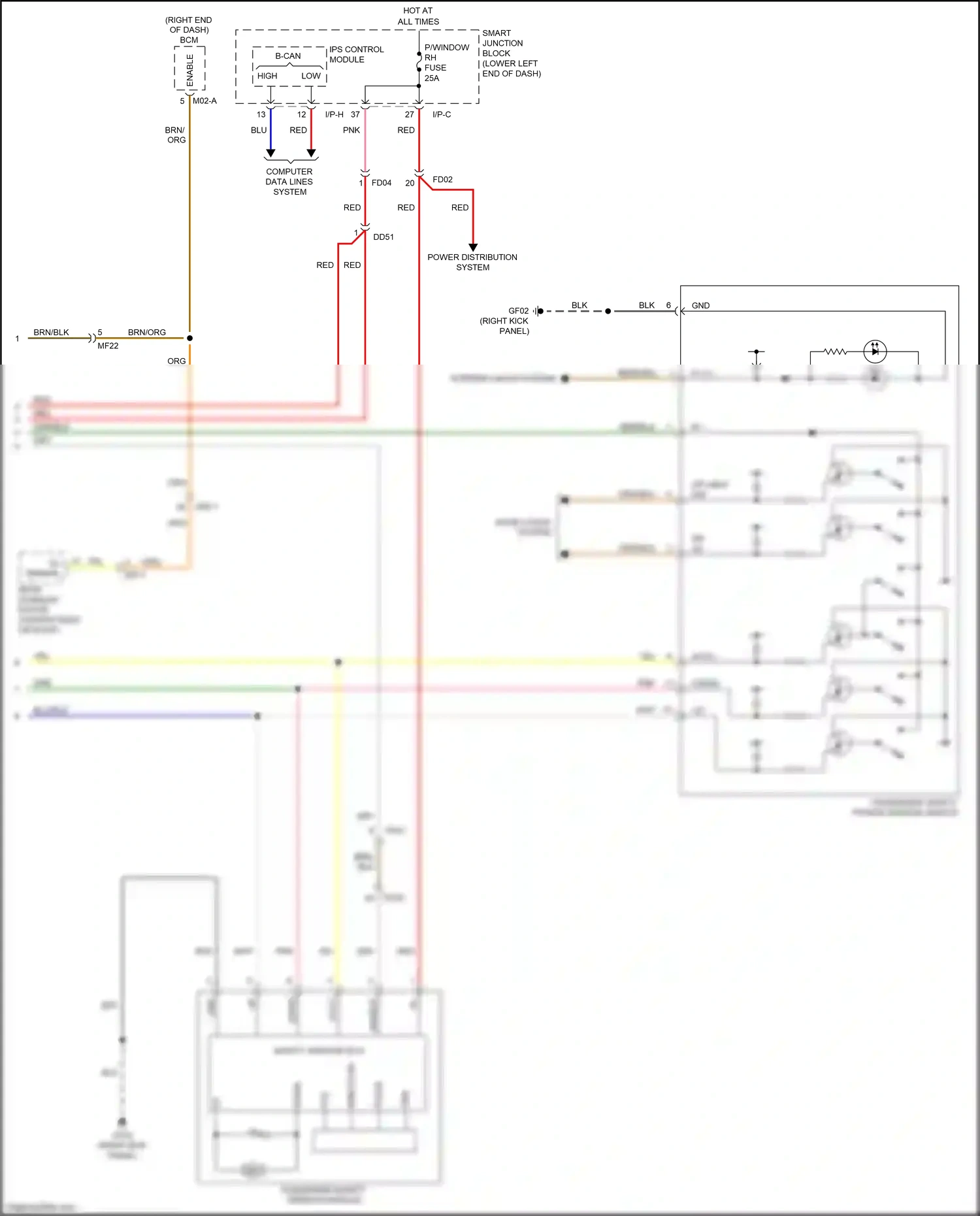 Kia Carnival III (2014-2021) red wiring diagram  (38 of 143)