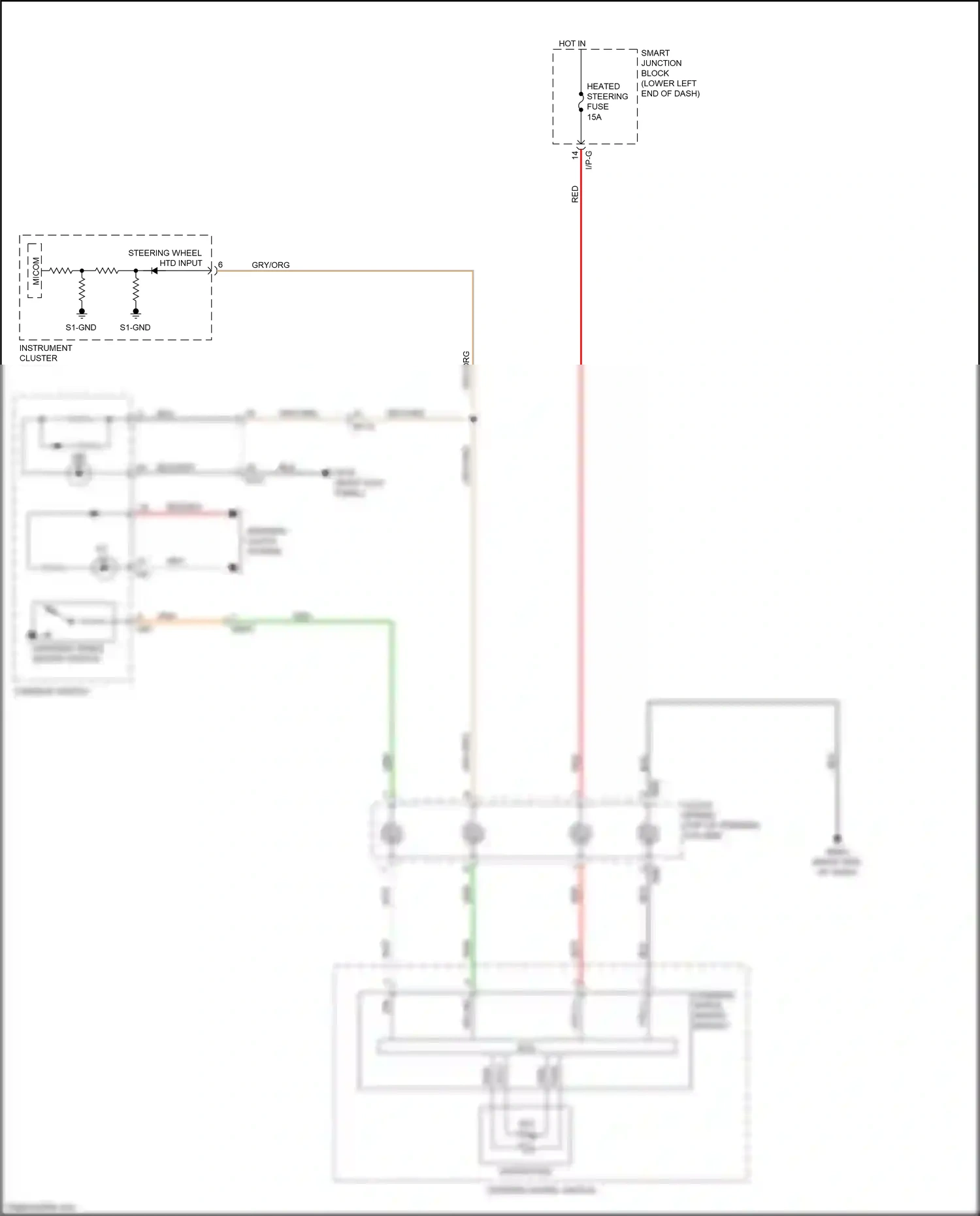 Kia Carnival III (2014-2021) steering wheel switch wiring diagram  (2 of 6)