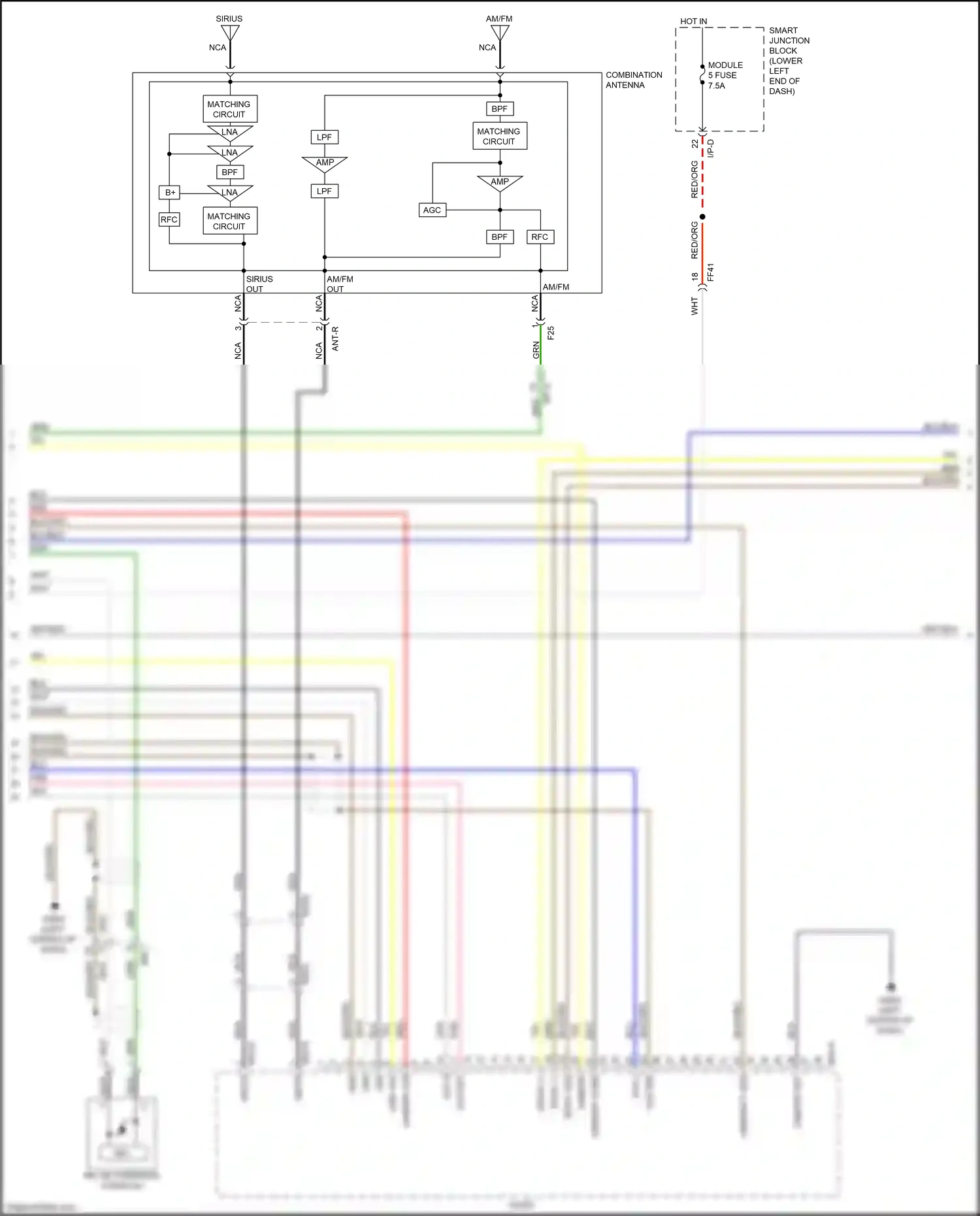 Wiring diagram usb vod for Kia Carnival III (2014-2021) (1 of 2)