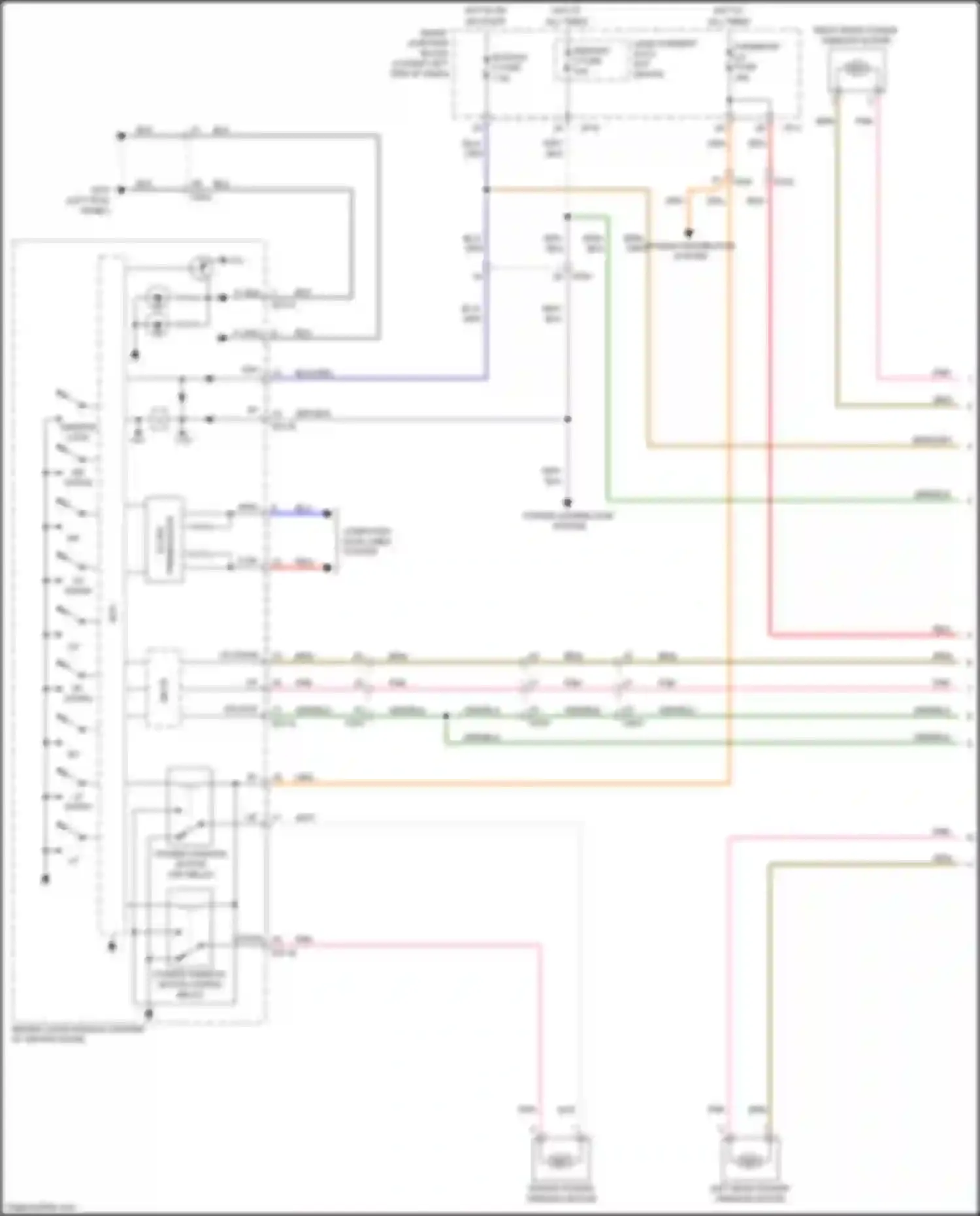 Wiring diagram window lock for Kia Carnival III (2014-2021) (2 of 4)