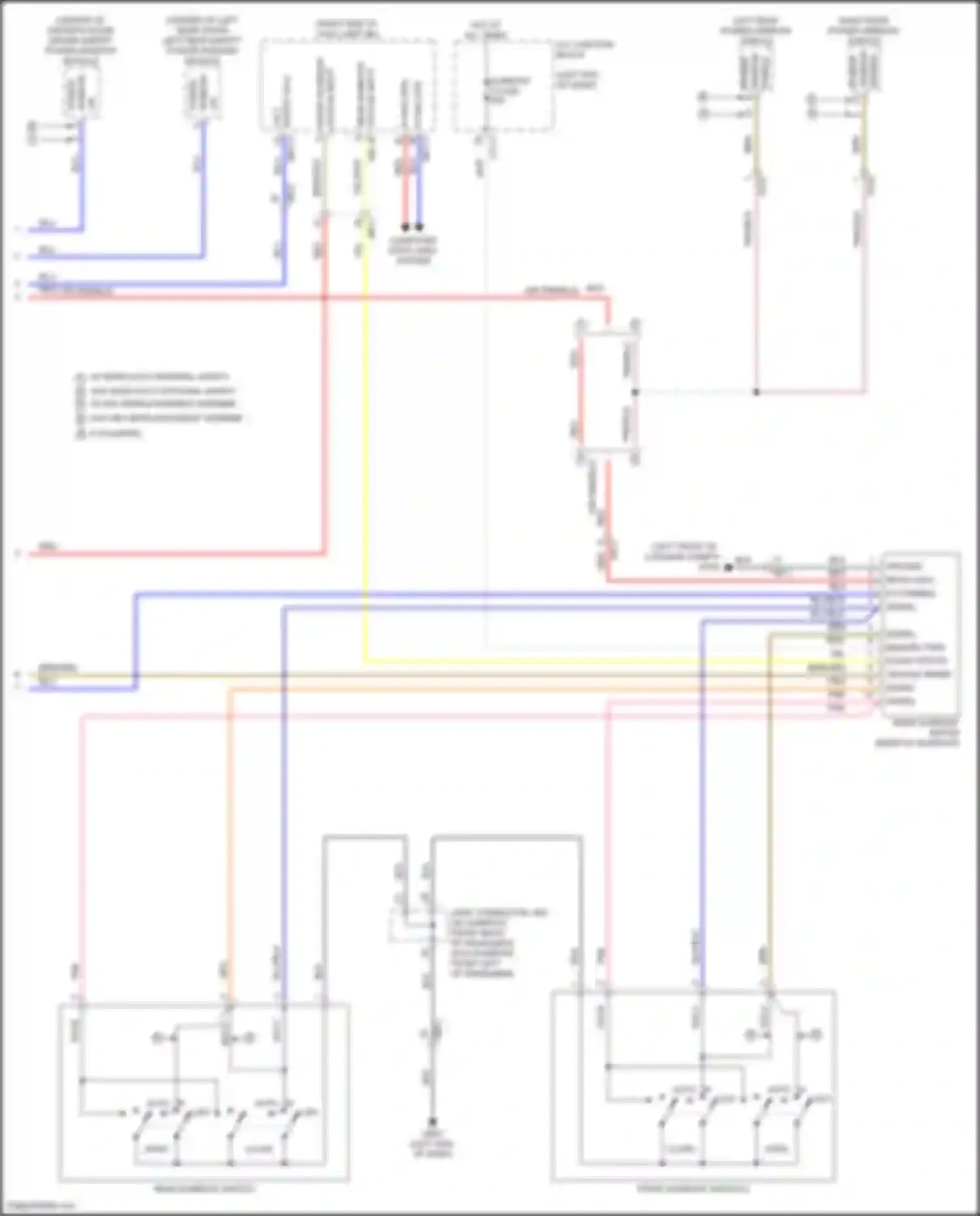 Wiring diagram rear sunroof switch for Kia Carnival IV facelift (2023-2024) (2 of 2)