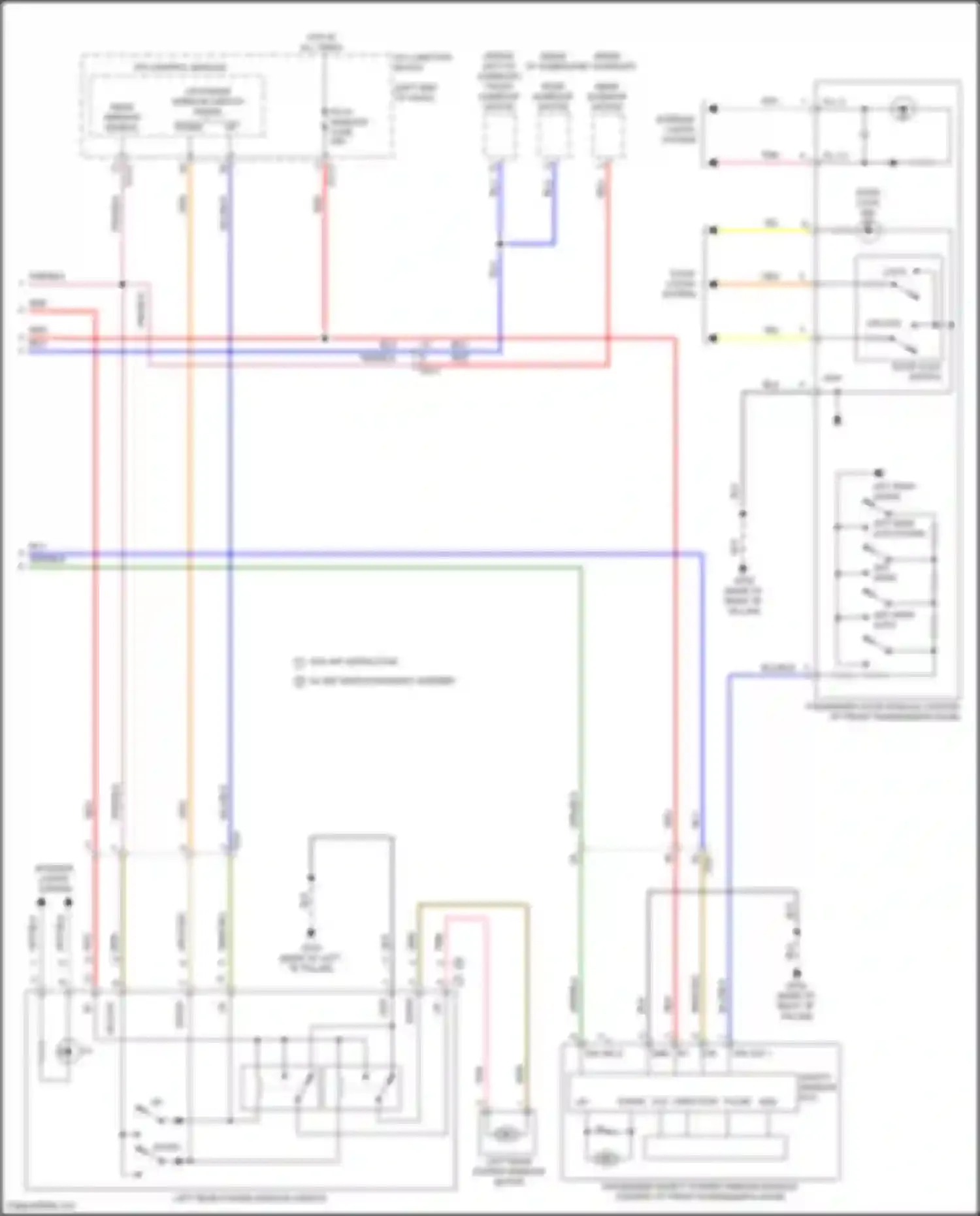 Wiring diagram left rear power window switch for Kia Carnival IV (2020-2024)