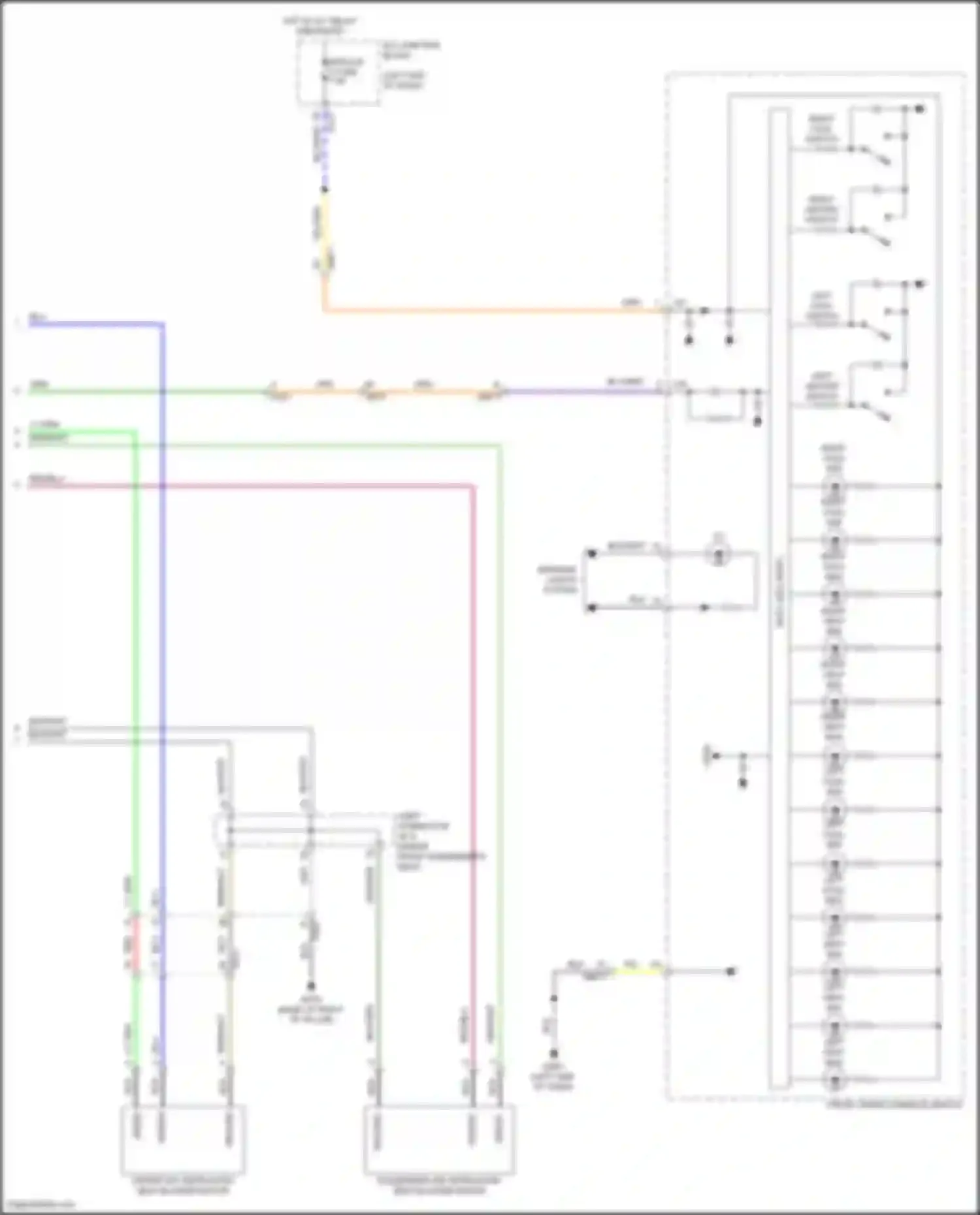 Wiring diagram front upper console switch for Kia Carnival IV (2020-2024)