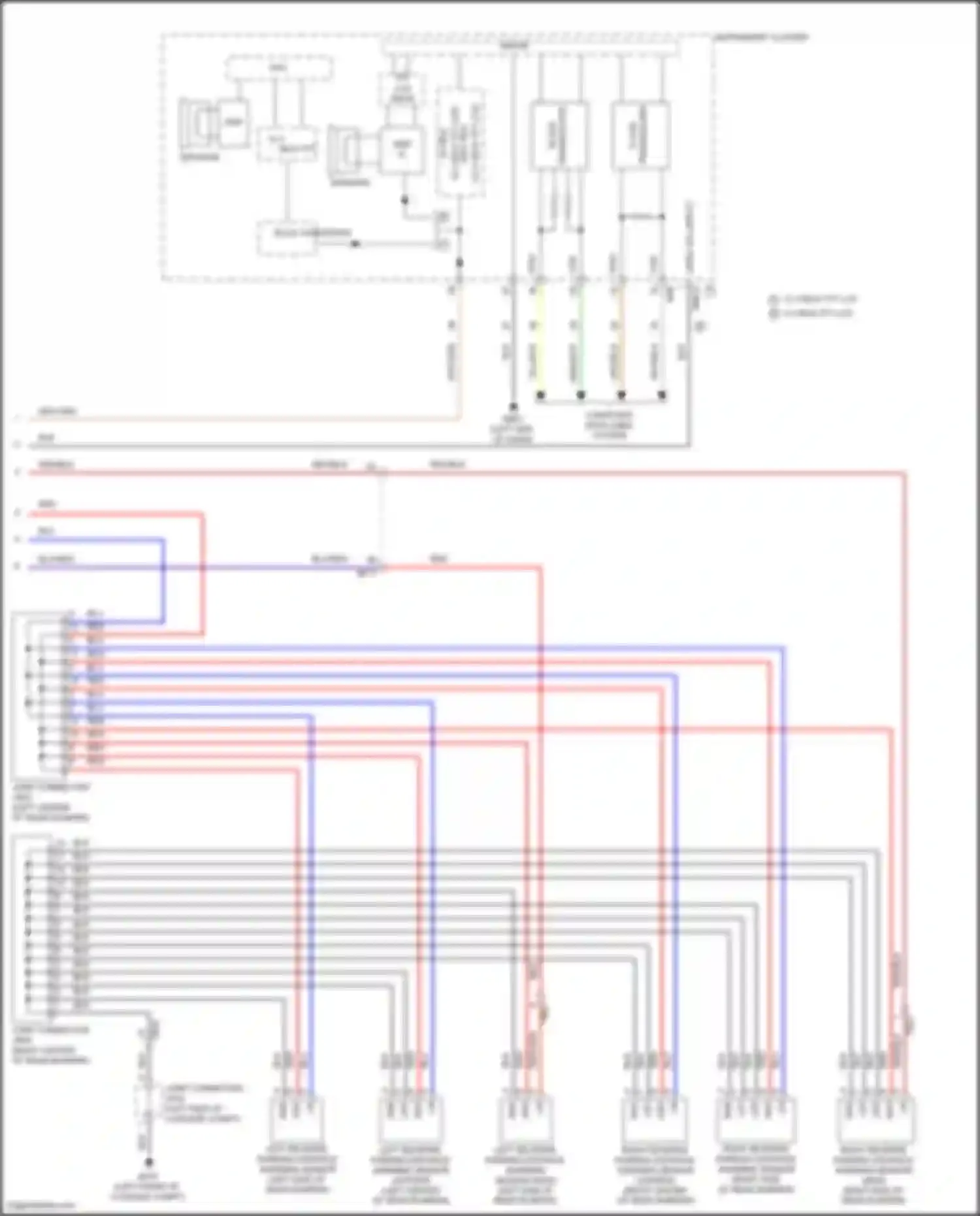 Wiring diagram left reverse parking distance warning sensor for Kia Carnival IV (2020-2024)