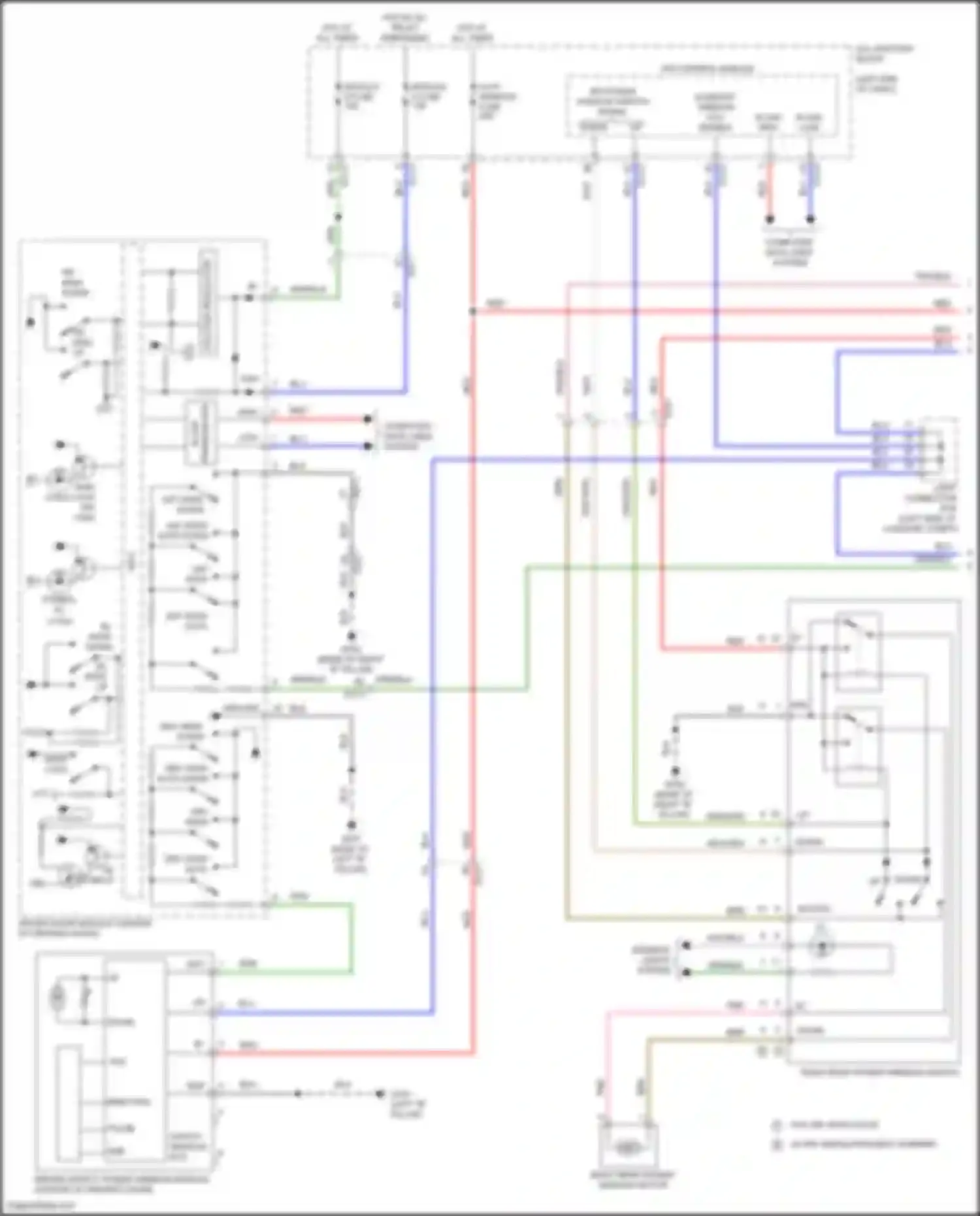 Wiring diagram rr power window switch signal for Kia Carnival IV (2020-2024)