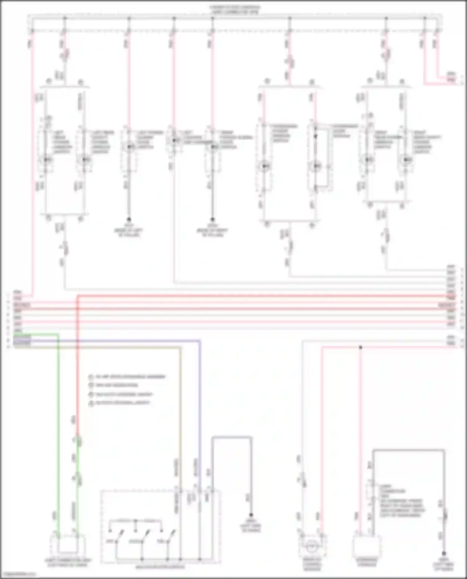 Wiring diagram left rear power window switch for Kia Carnival IV (2020-2024)