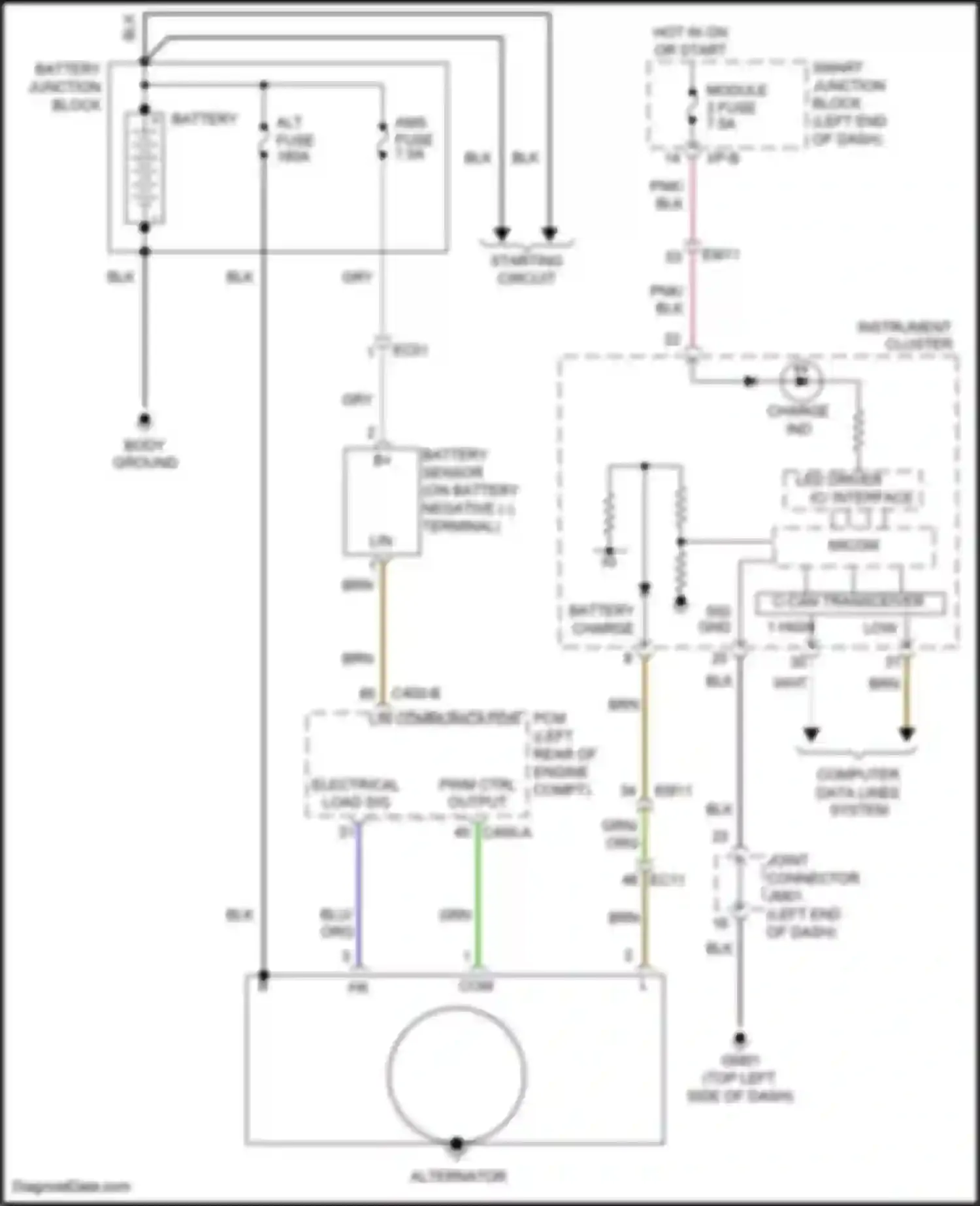 Wiring diagram battery junction block for Kia Cerato III facelift (2016-2021) (1 of 7)