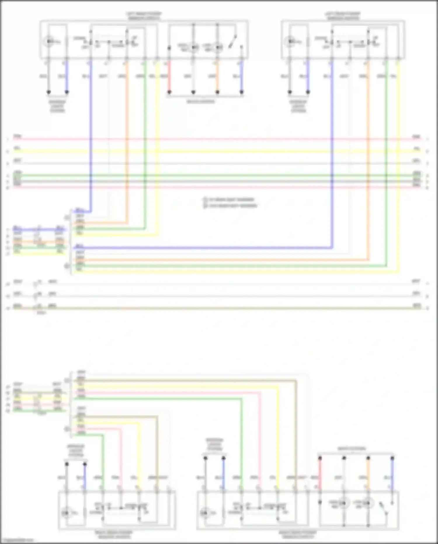 Wiring diagram right rear power window switch for Kia Cerato III facelift (2016-2021) (6 of 7)