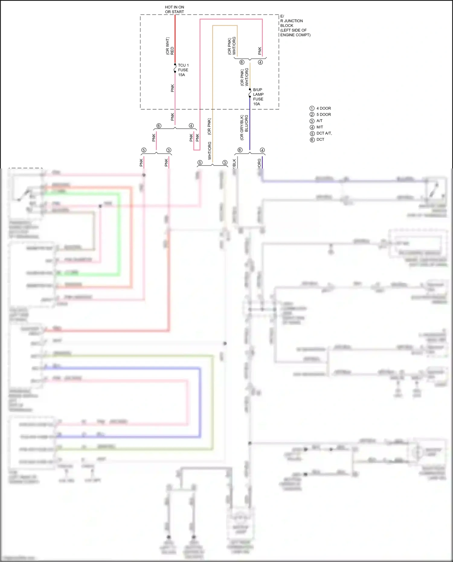 Kia Cerato III facelift (2016-2021) transaxle range switch wiring diagram  (3 of 7)