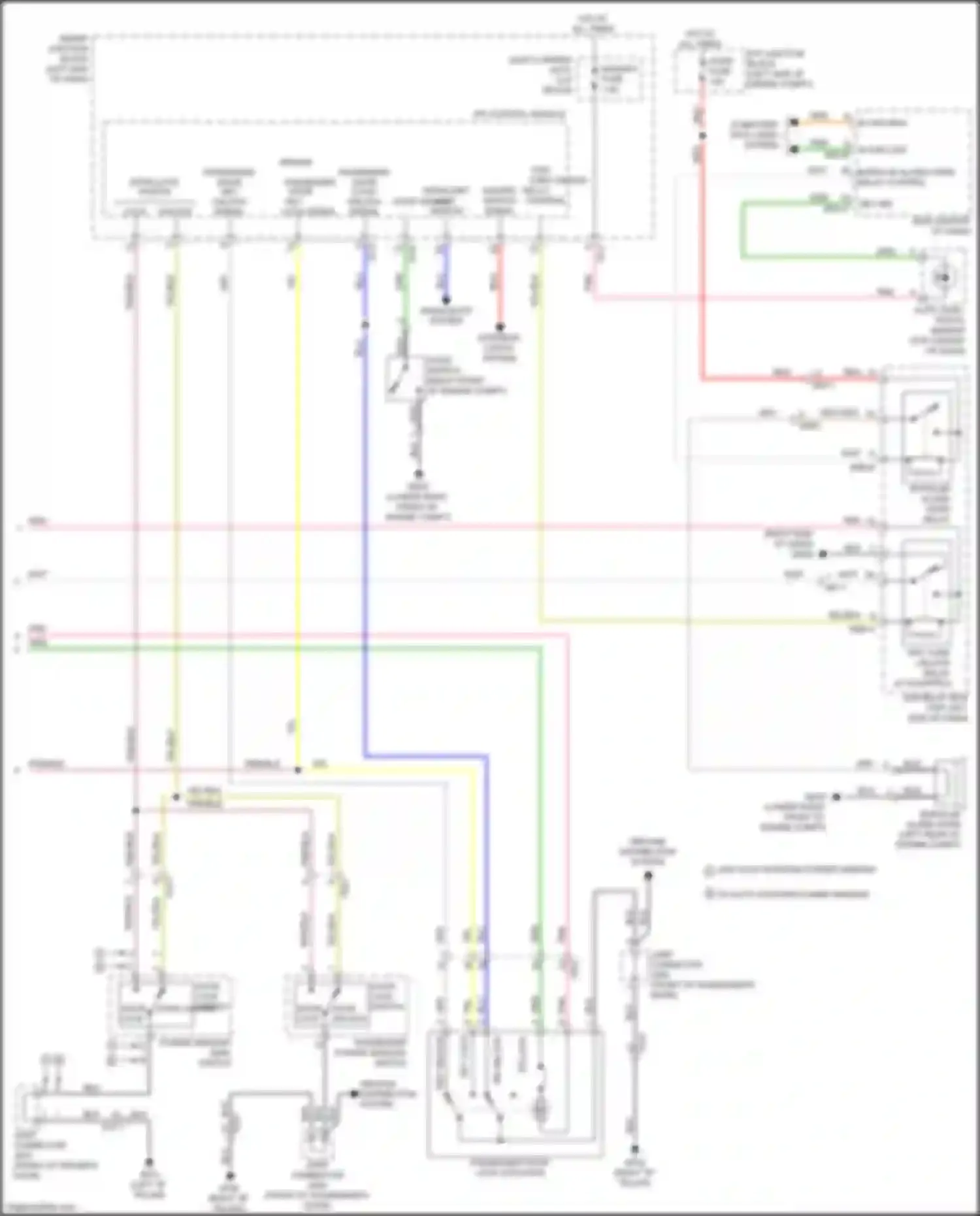 Wiring diagram w/ auto up/down power window for Kia Cerato III facelift (2016-2021) (1 of 6)