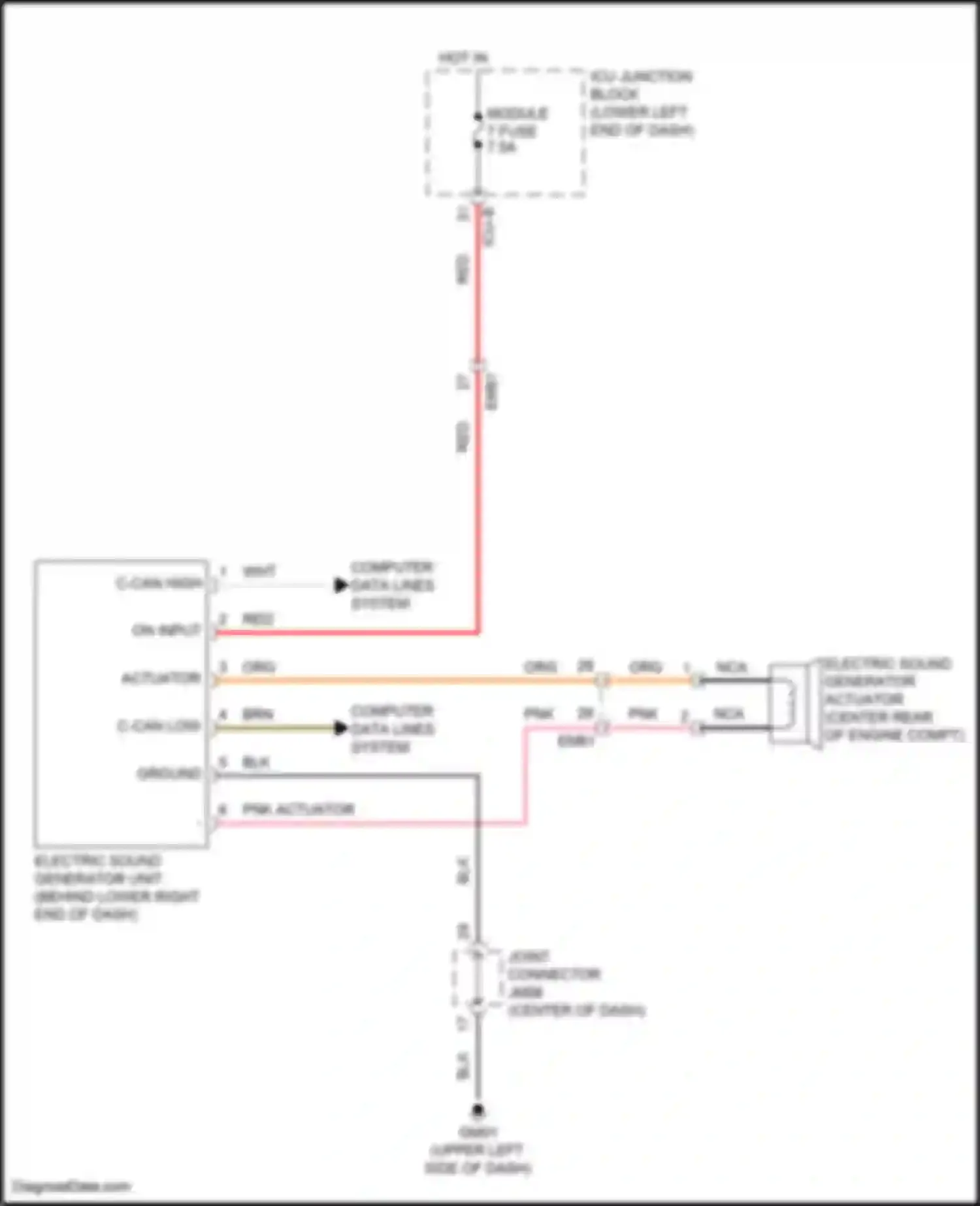 Wiring diagram pnk actuator - for Kia Cerato IV facelift (2021-2024) (1 of 1)