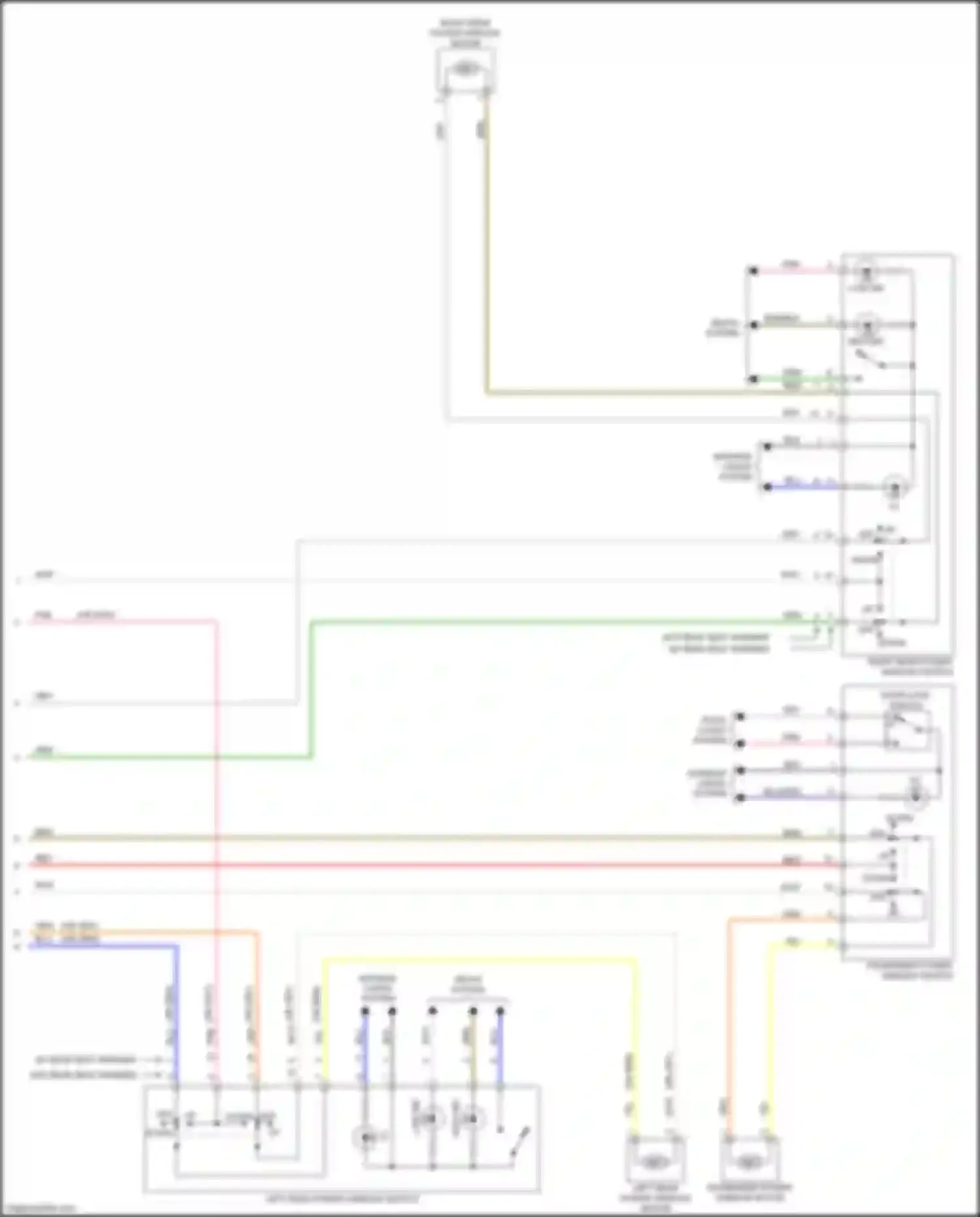 Wiring diagram right rear power window switch for Kia Cerato IV (2018-2022) (5 of 7)