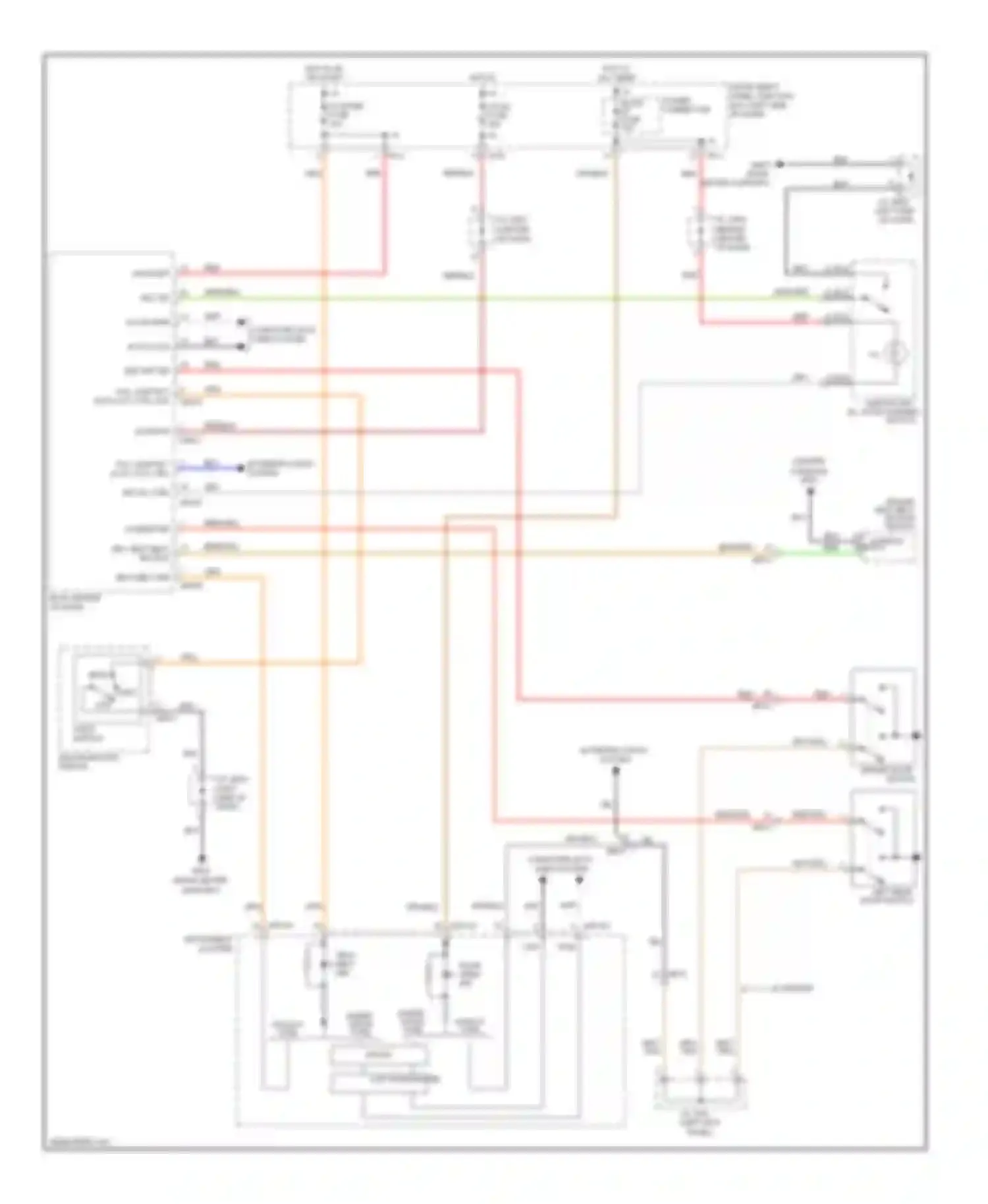 Wiring diagram left rear door switch for Kia Forte I (2008-2013) (1 of 3)