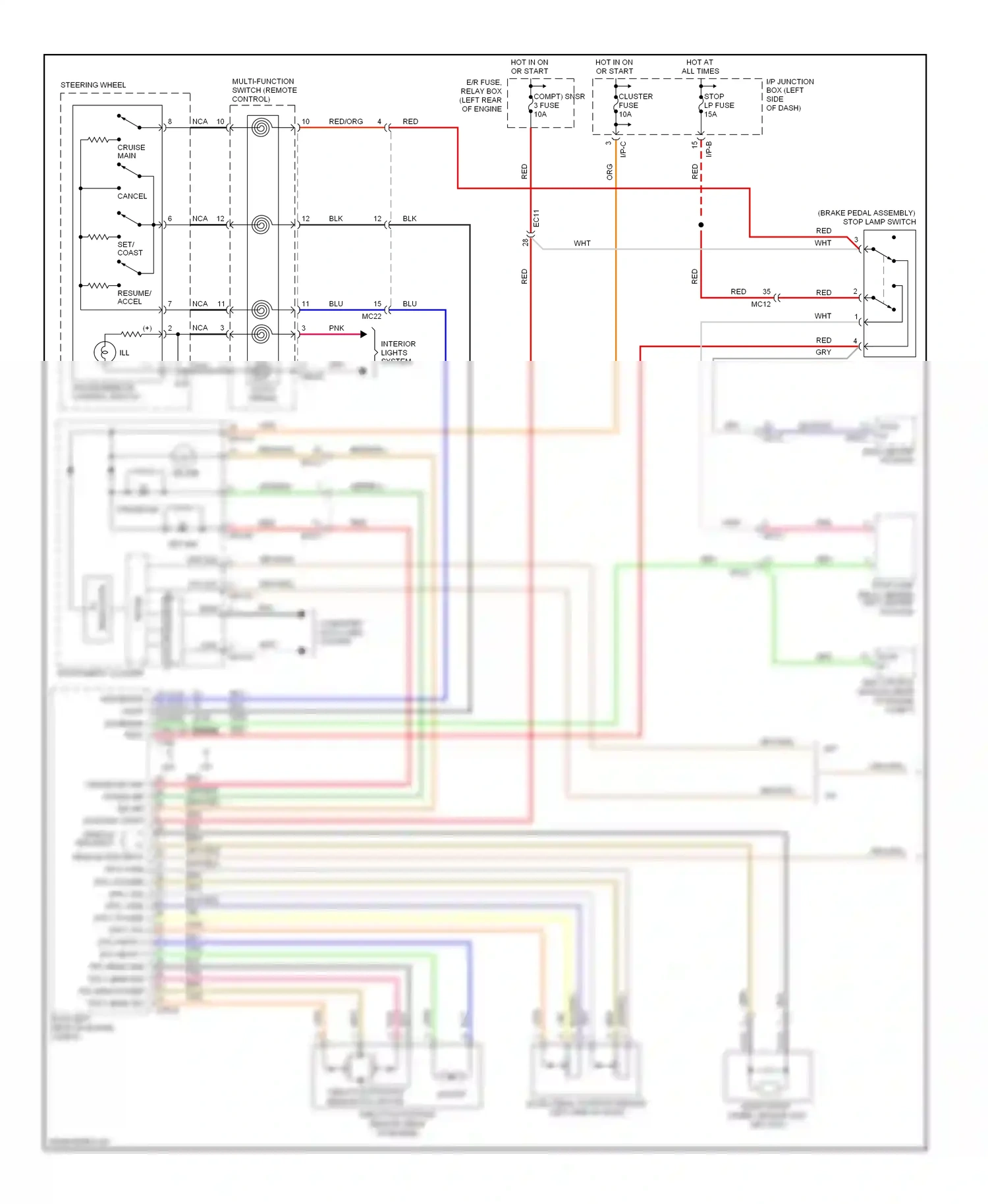 Kia Forte I (2008-2013) multi function switch (remote control) wiring diagram  (1 of 7)