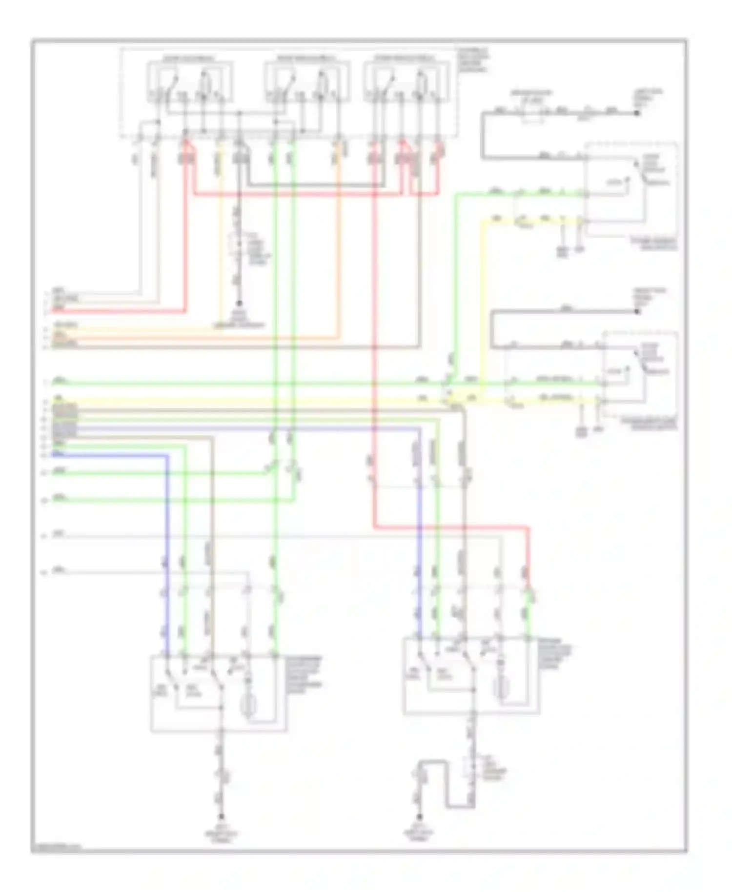 Wiring diagram passenger power window switch for Kia Forte I (2008-2013) (1 of 7)