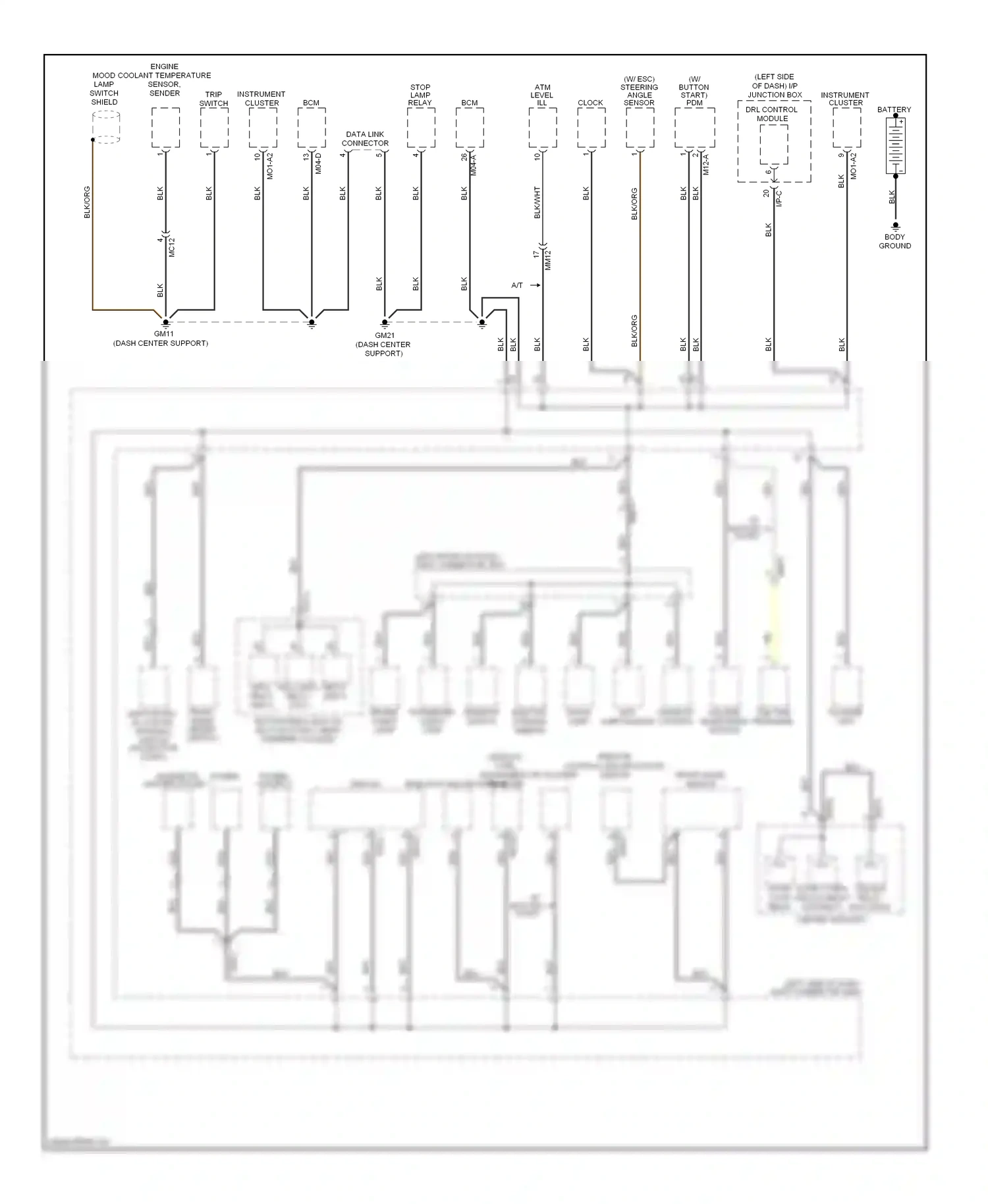 Kia Forte I (2008-2013) (remote control) multifunction switch wiring diagram  (1 of 1)