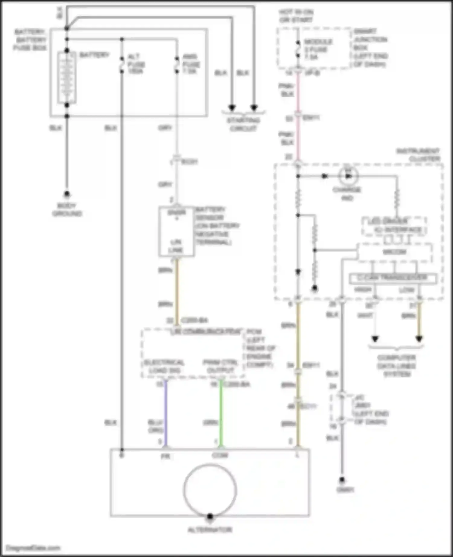 Forte Kia II (2013-2016): Charging circuit, w/ isg