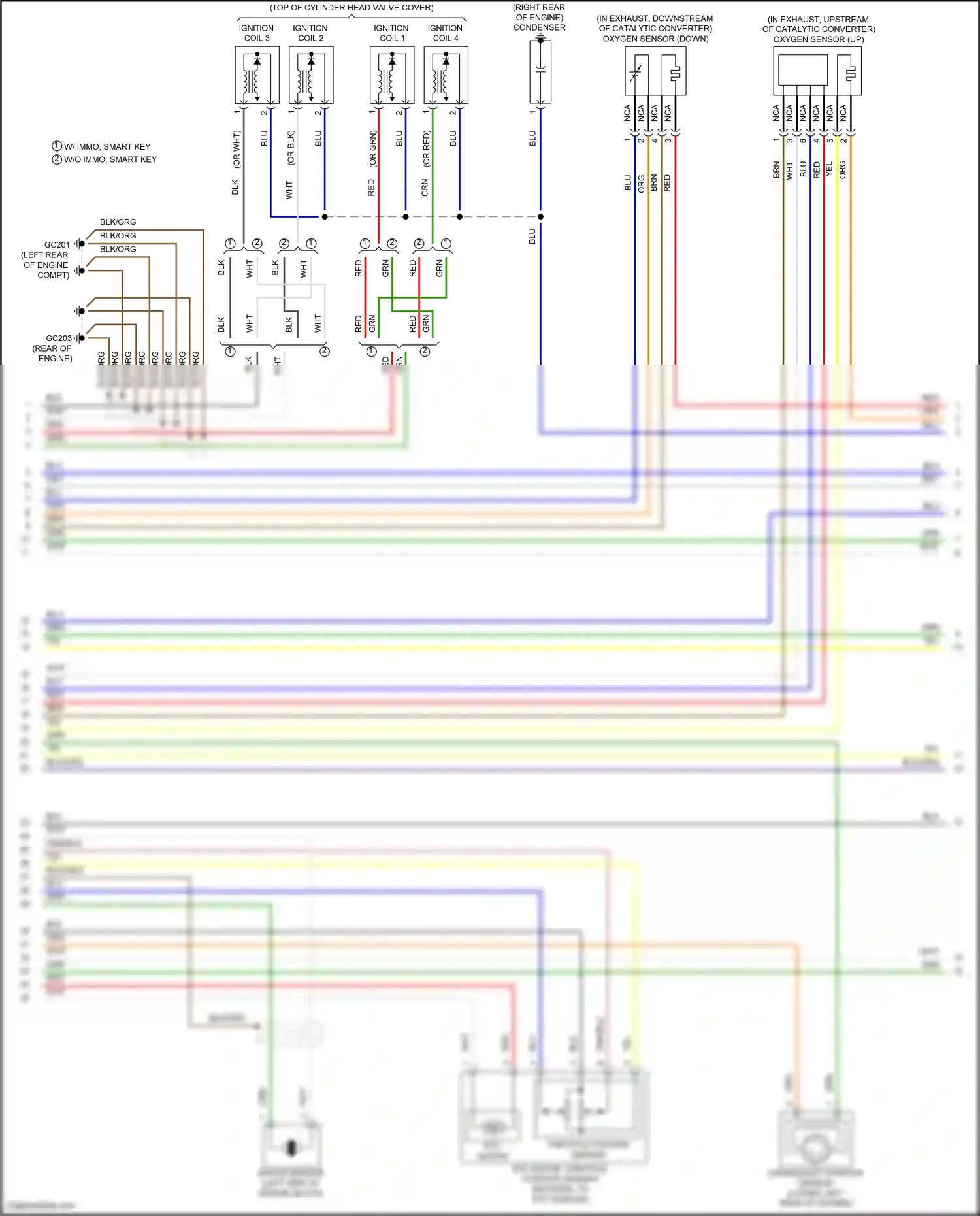 Kia Forte II (2013-2016) oxygen sensor (down) wiring diagram  (5 of 6)