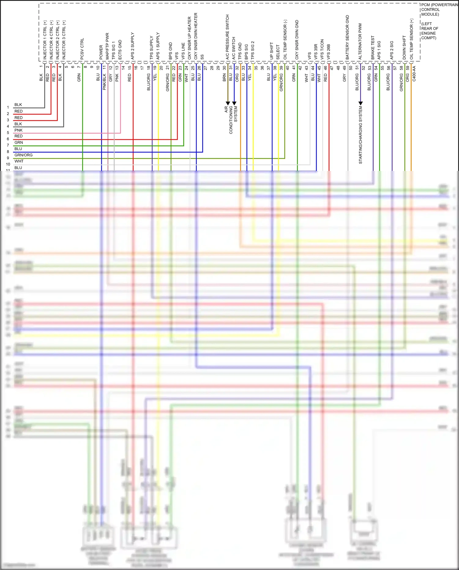 Kia Forte II (2013-2016) oxygen sensor (down) wiring diagram  (2 of 6)
