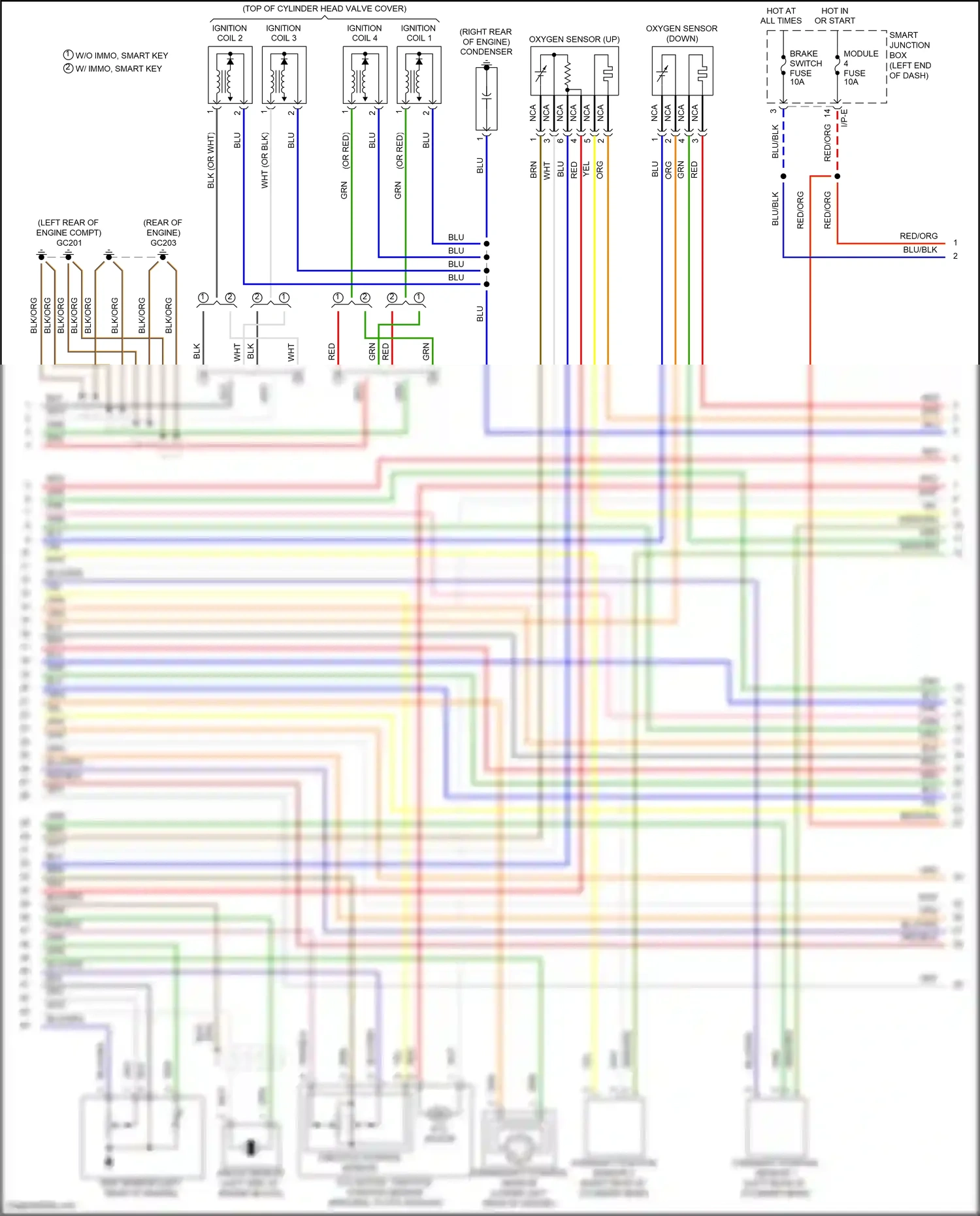 Kia Forte II (2013-2016) oxygen sensor (down) wiring diagram  (4 of 6)