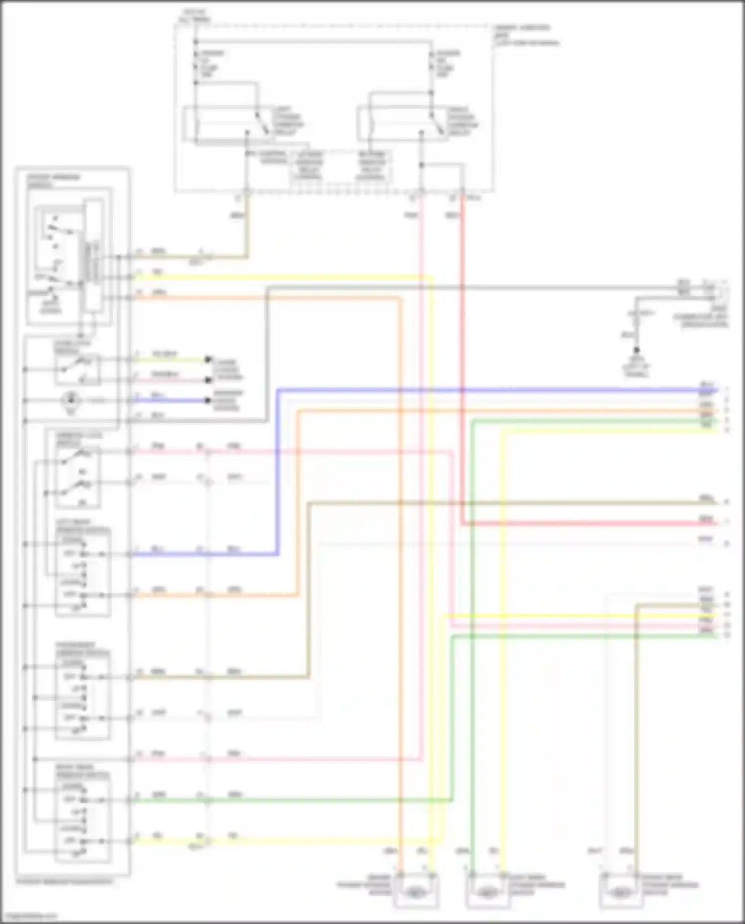 Wiring diagram power window main switch for Kia Forte II (2013-2016) (10 of 11)