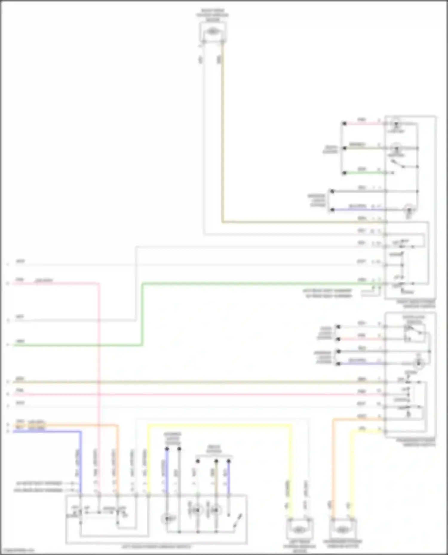 Wiring diagram left rear power window motor for Kia Forte III facelift (2021-2024) (1 of 2)