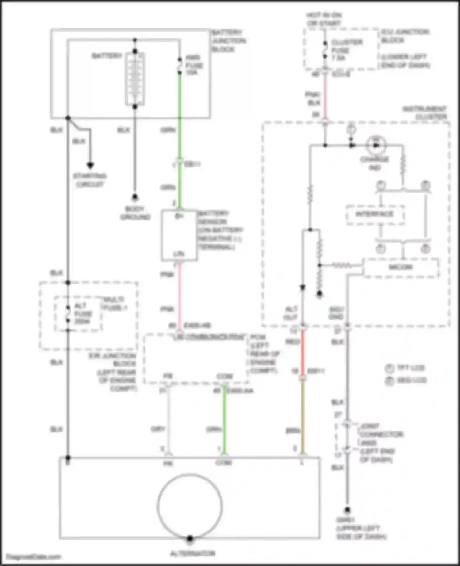 Wiring diagram battery sensor for Kia Forte III (2018-2021) (1 of 3)