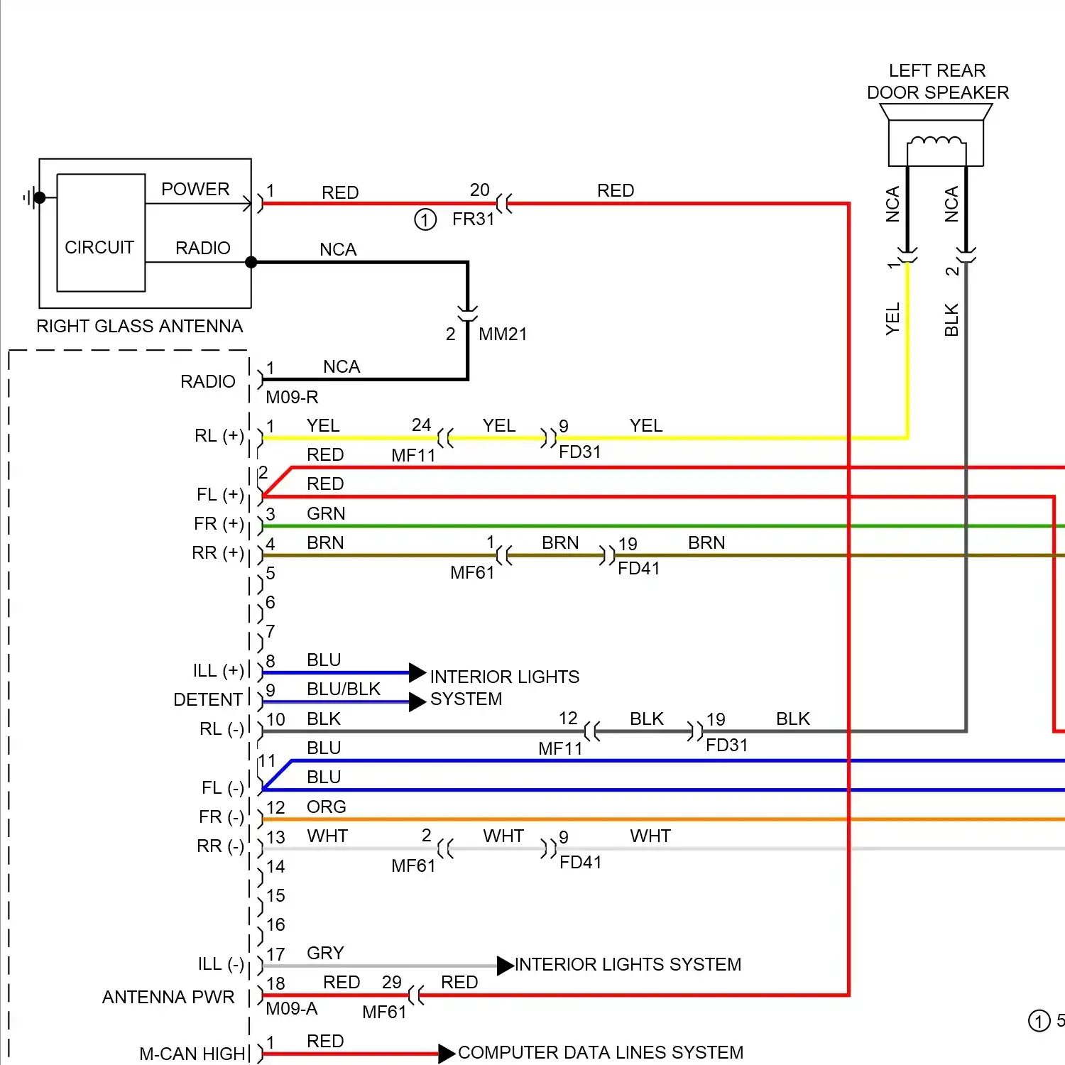 demo - Radio circuit, w/o navigation w/o uvo (1 of 2) Radio circuit, w/o navigation w/o uvo (1 of 2)