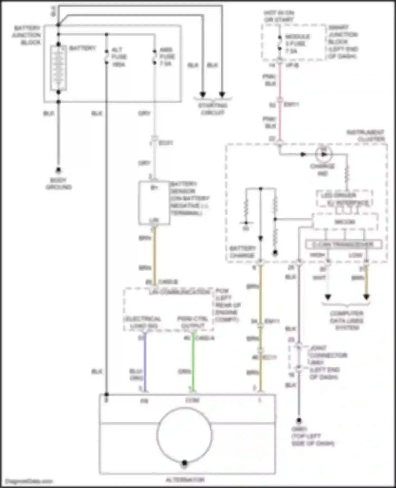K3 Kia I facelift (2015-2018): Charging circuit, w/ micom