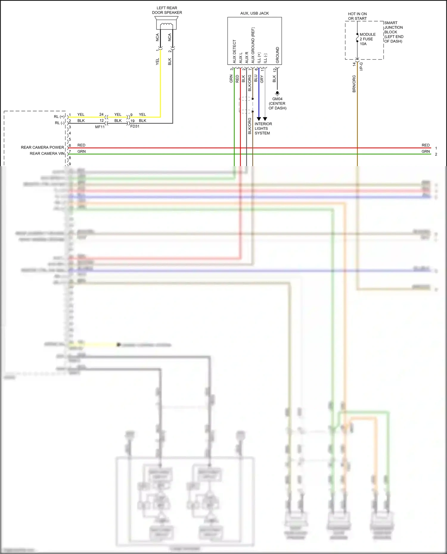 Wiring diagram aux, usb jack for Kia K3 I facelift (2015-2018) (6 of 6)