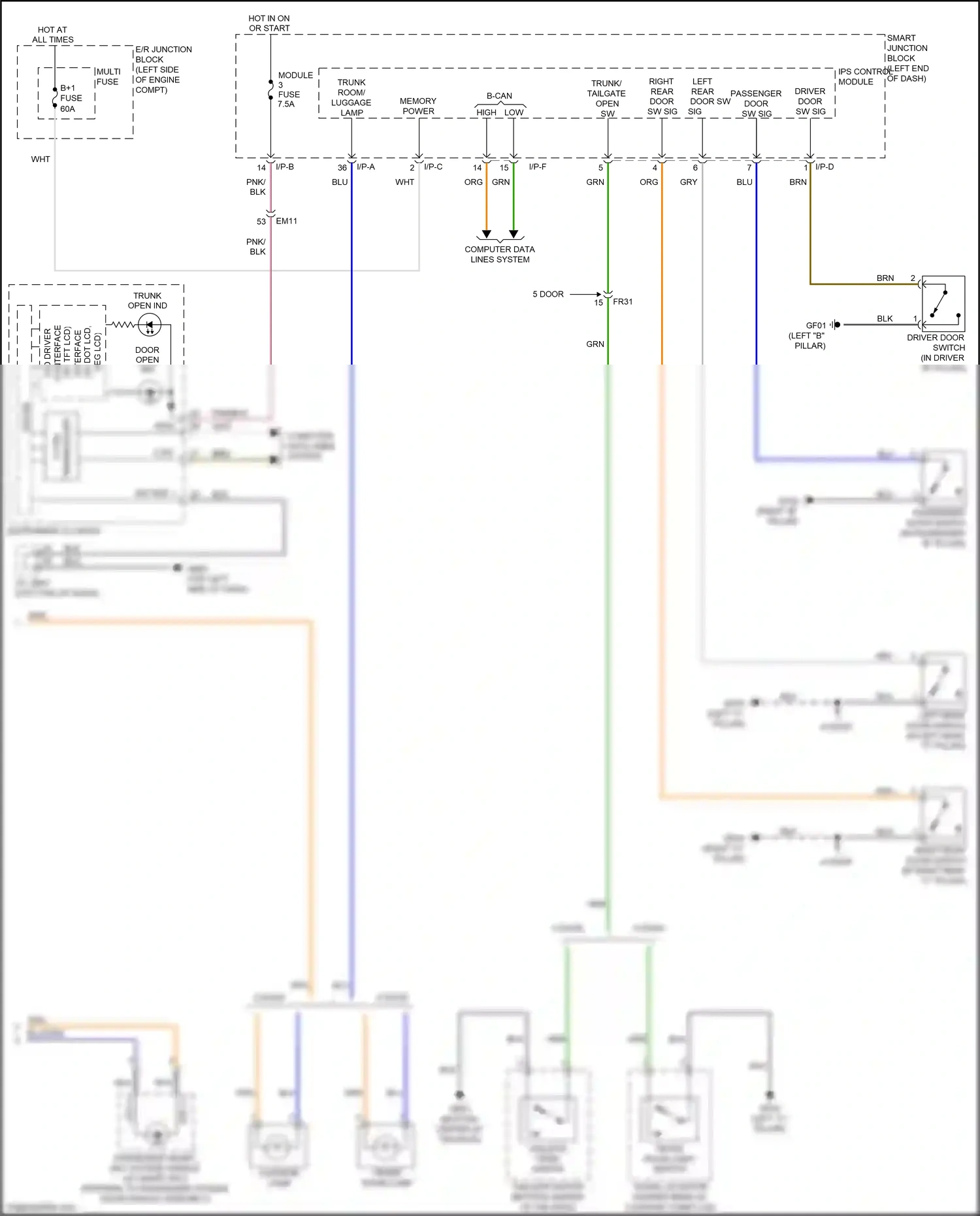 Wiring diagram blu for Kia K3 I facelift (2015-2018) (32 of 109)