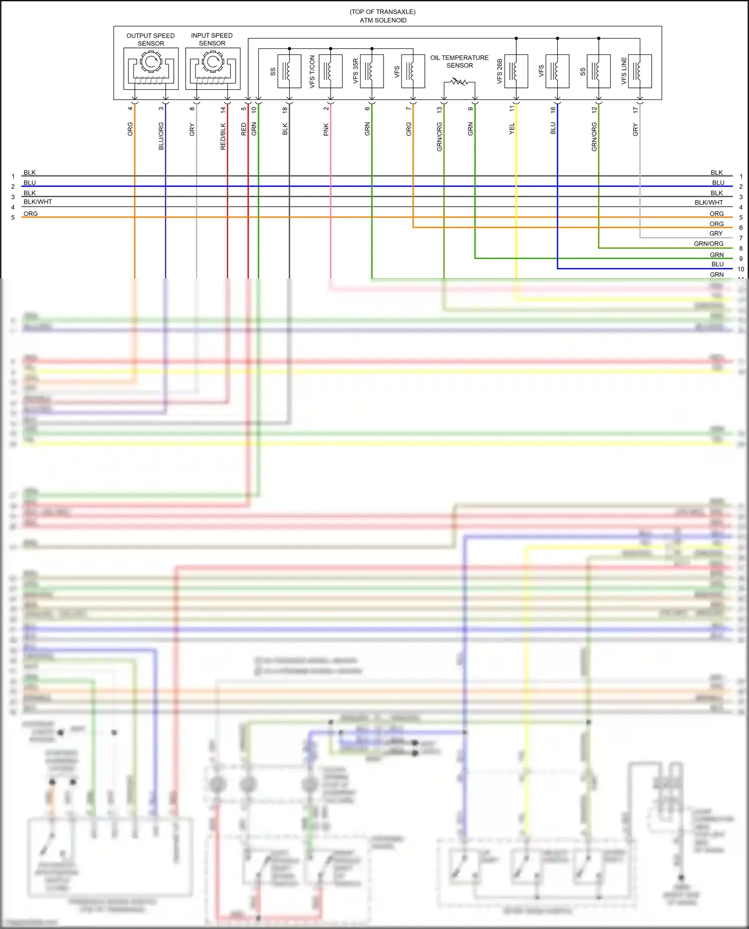 Kia K3 I facelift (2015-2018) left paddle shift (down) switch wiring diagram  (3 of 4)