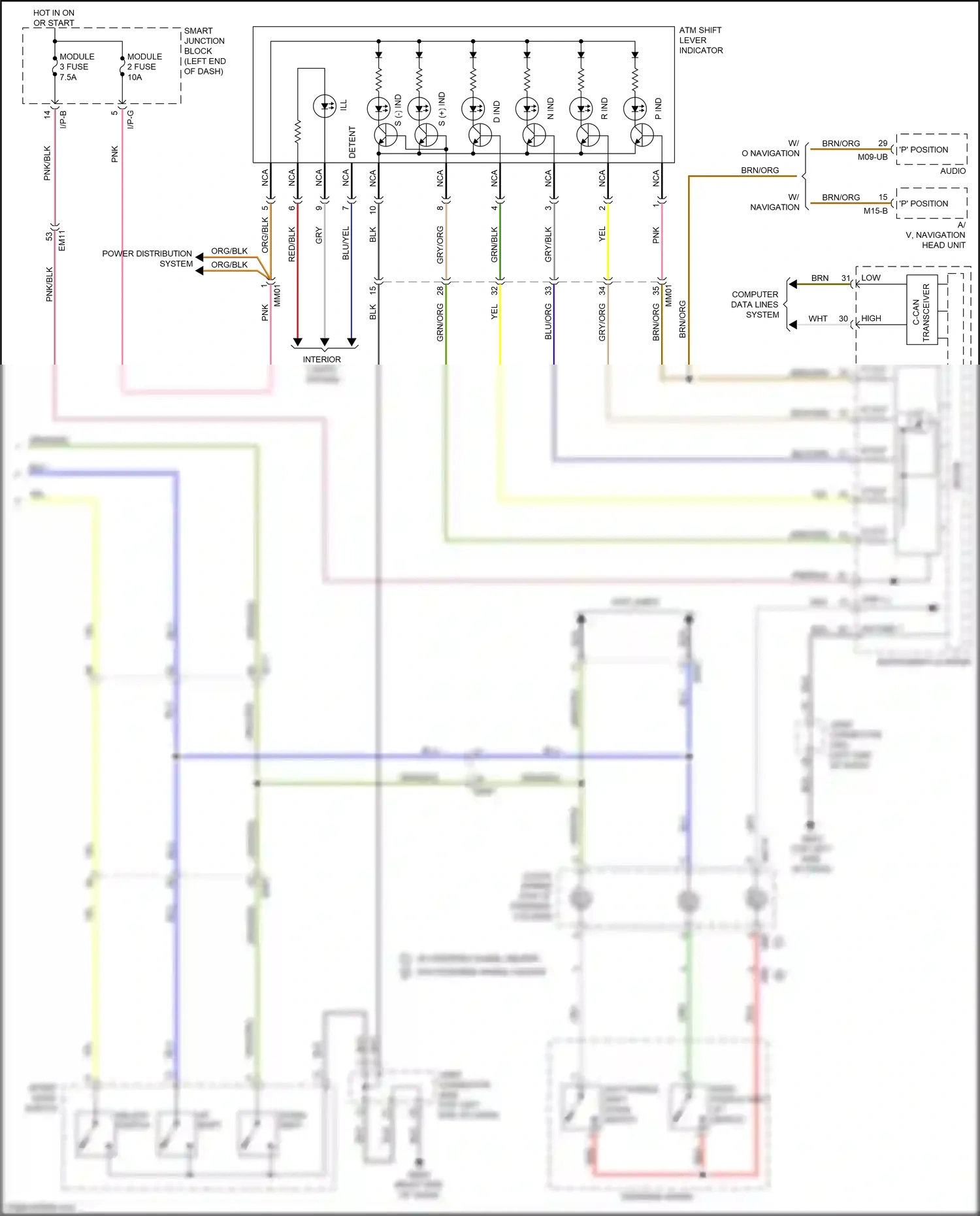 Kia K3 I facelift (2015-2018) left paddle shift (down) switch wiring diagram  (1 of 4)