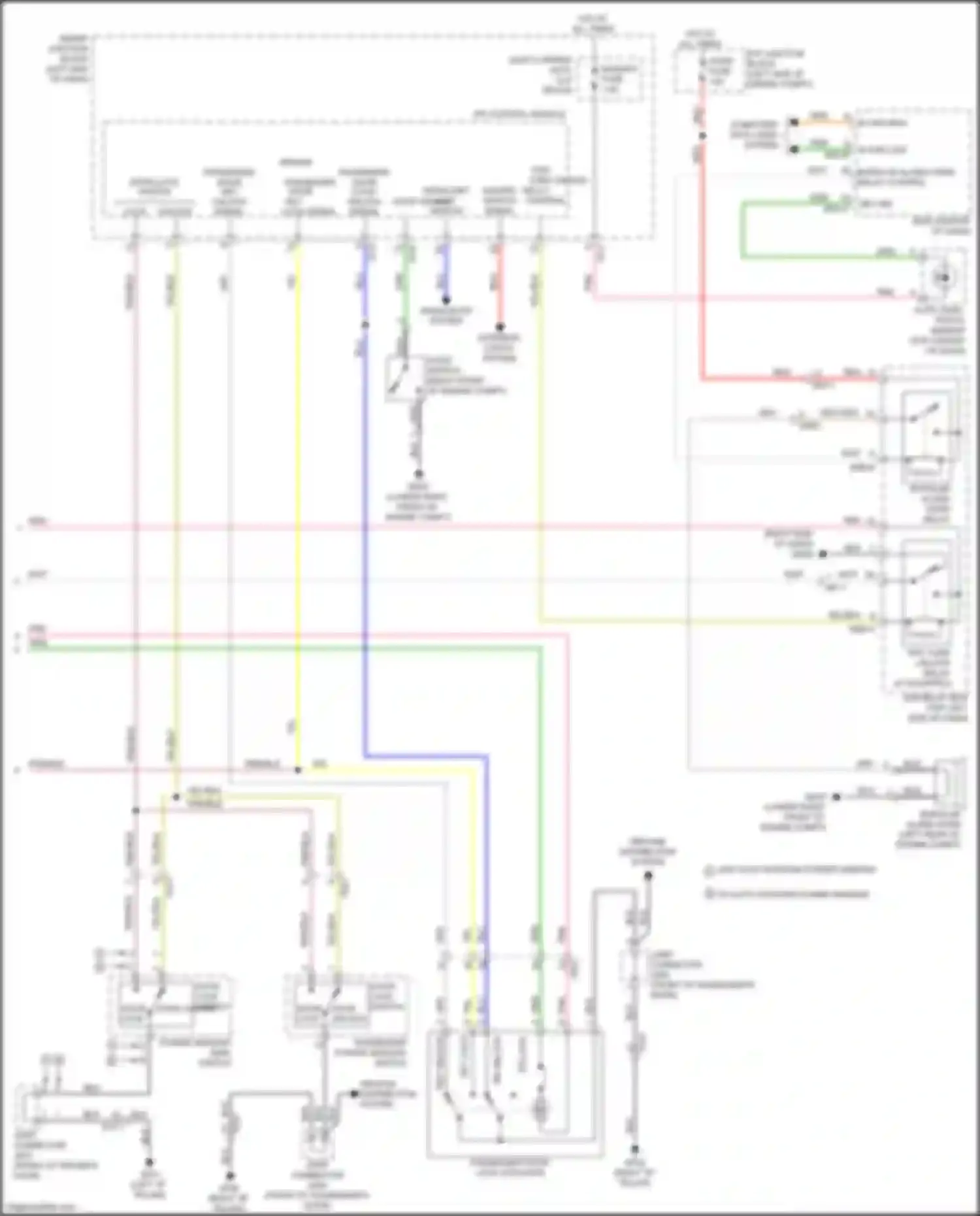 Wiring diagram passenger power window switch for Kia K3 I facelift (2015-2018) (1 of 7)