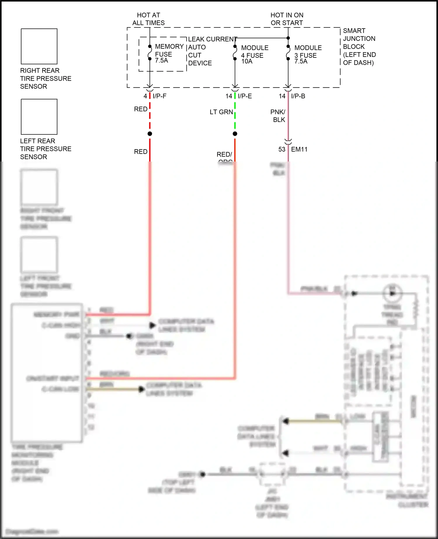 Kia K3 I facelift (2015-2018) red wiring diagram  (60 of 102)