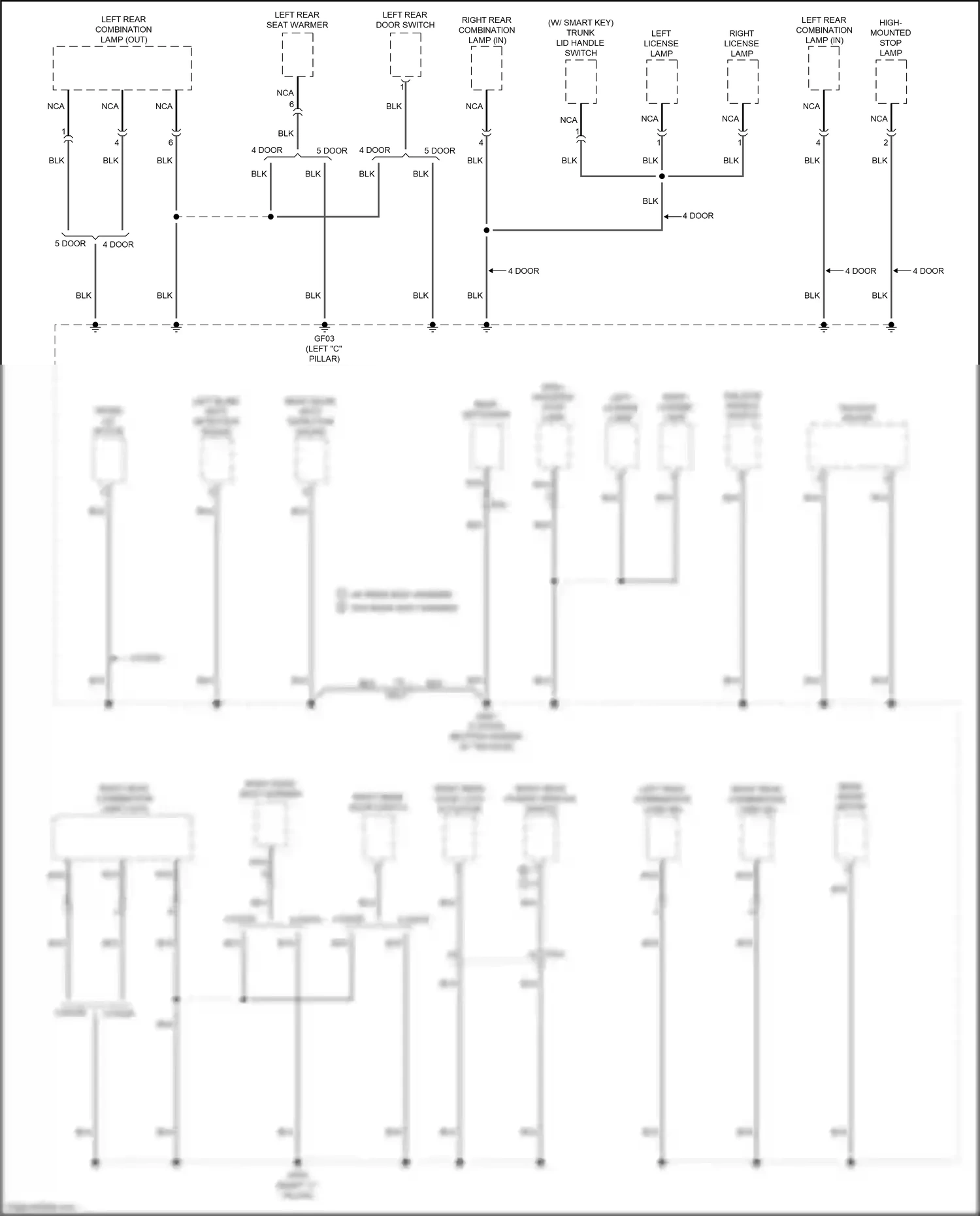 Kia K3 I facelift (2015-2018) tailgate motor wiring diagram  (2 of 3)