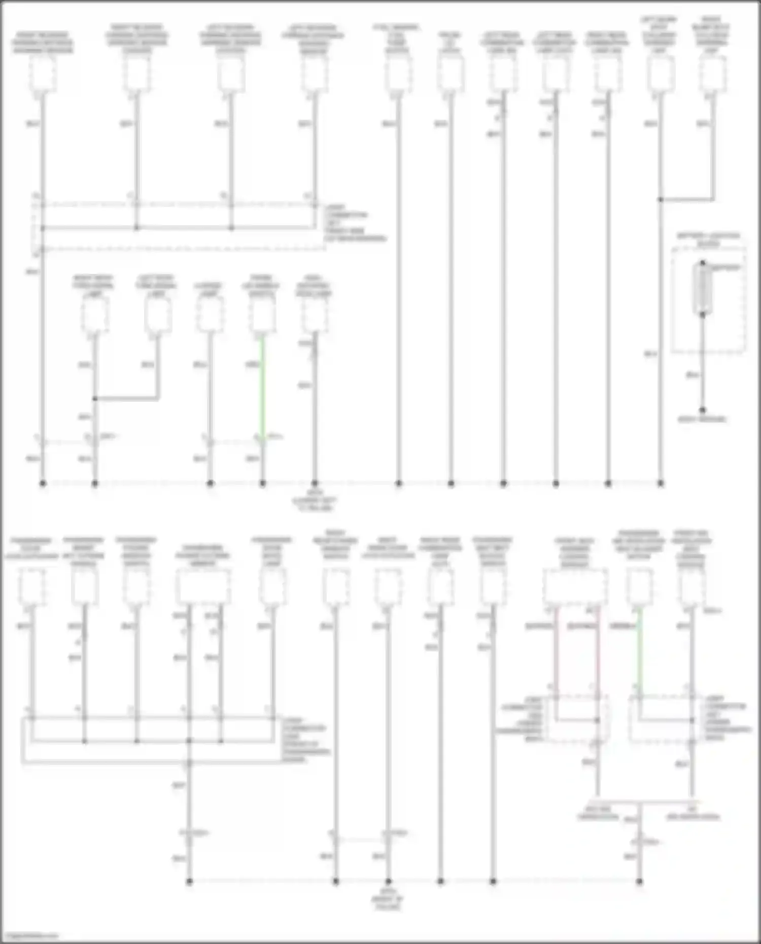 Wiring diagram left reverse parking distance warning sensor for Kia K3 II facelift (2021-2024)