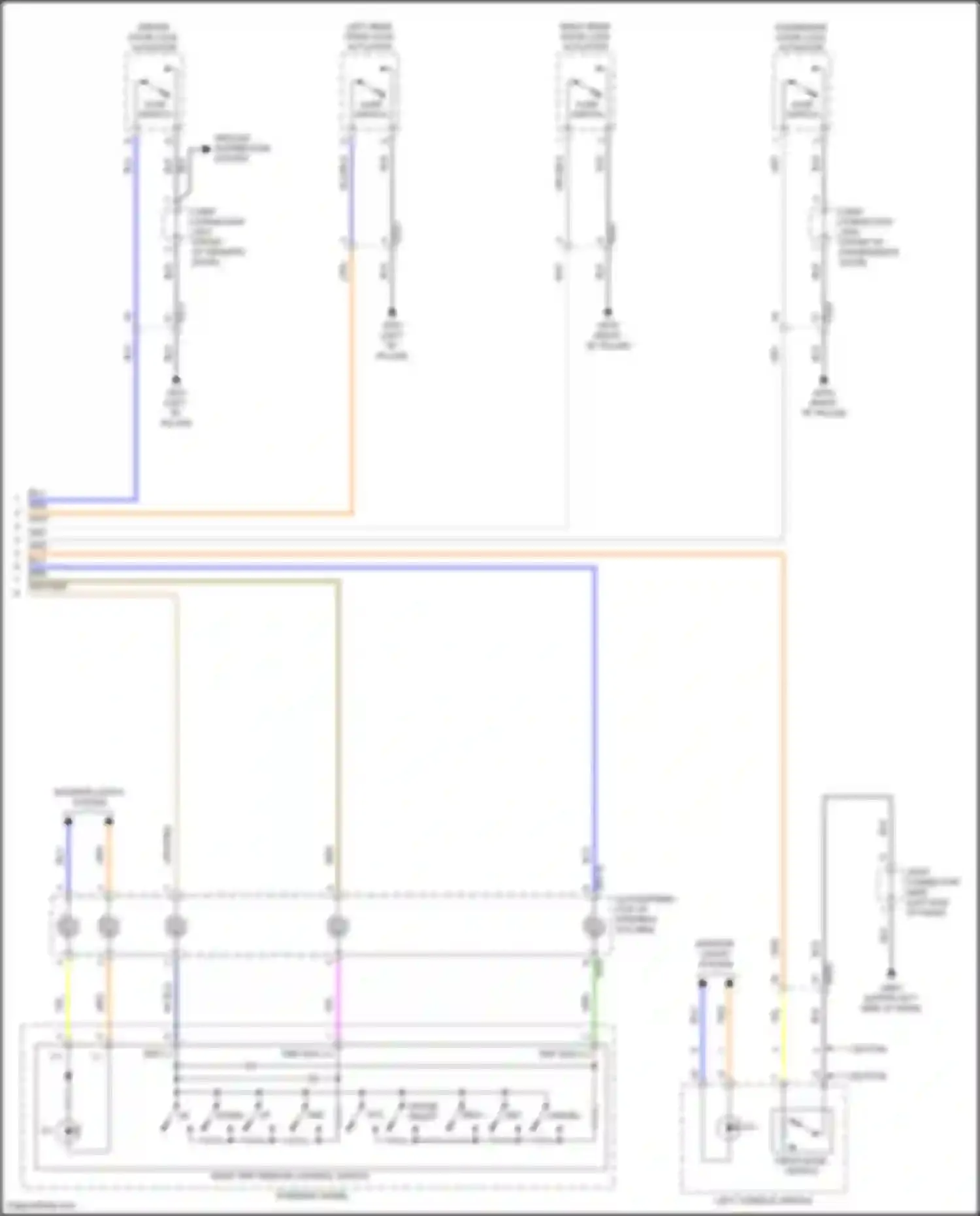 Wiring diagram left console switch for Kia K3 II facelift (2021-2024)