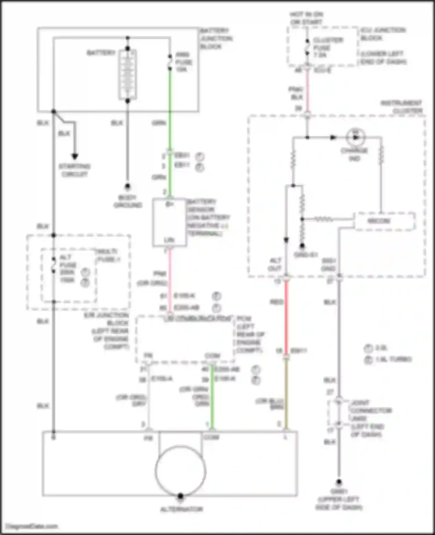 Wiring diagram starting circuit for Kia K3 II facelift (2021-2024)