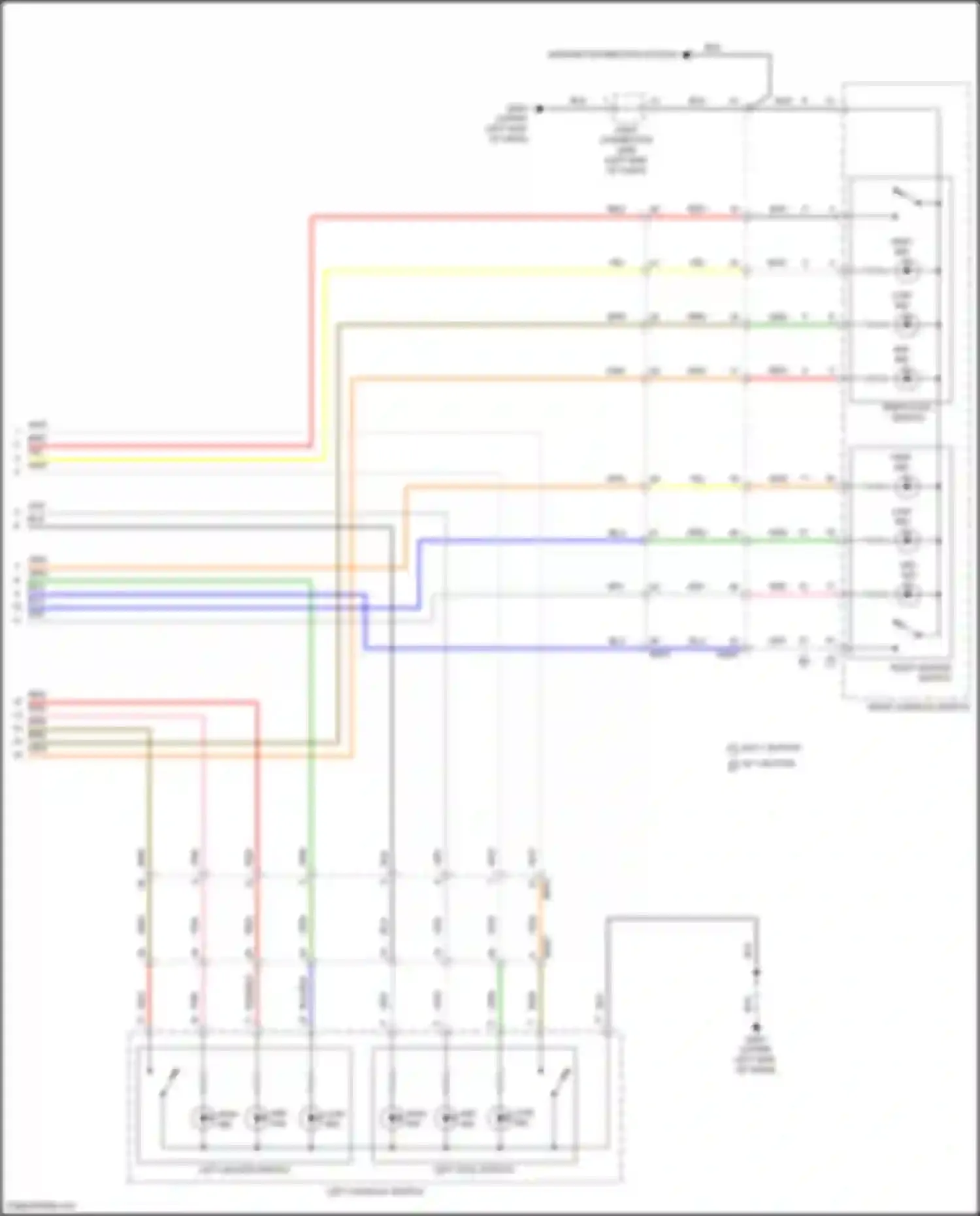 Wiring diagram left console switch for Kia K3 II facelift (2021-2024)