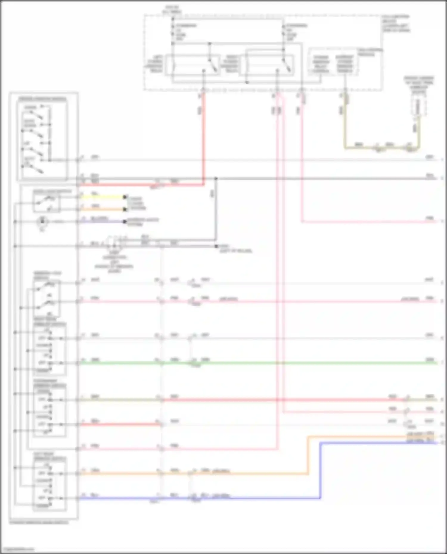 Wiring diagram power window relay control for Kia K3 II facelift (2021-2024)