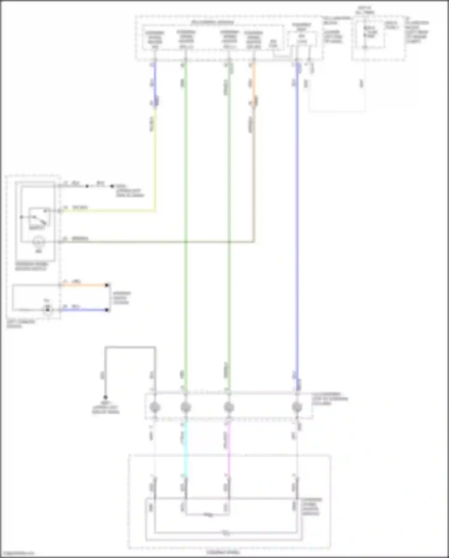 Wiring diagram left console switch for Kia K3 II facelift (2021-2024)