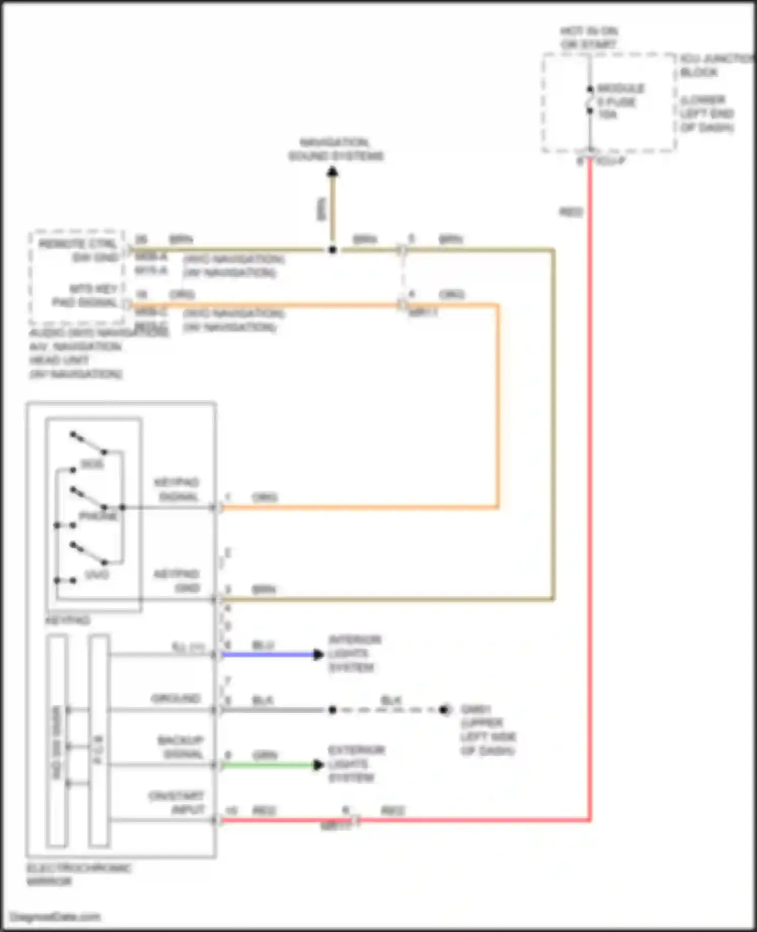 Wiring diagram mts key pad signal for Kia K3 II facelift (2021-2024) (1 of 1)